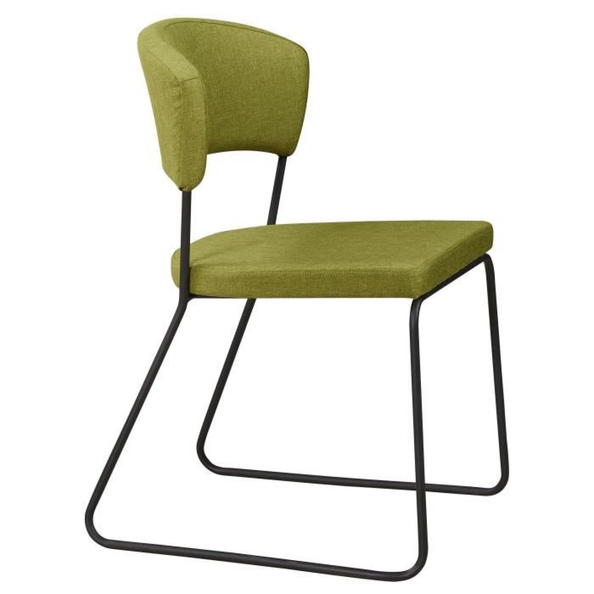 Chaise design minimaliste en tissus coloris vert olive pas cher