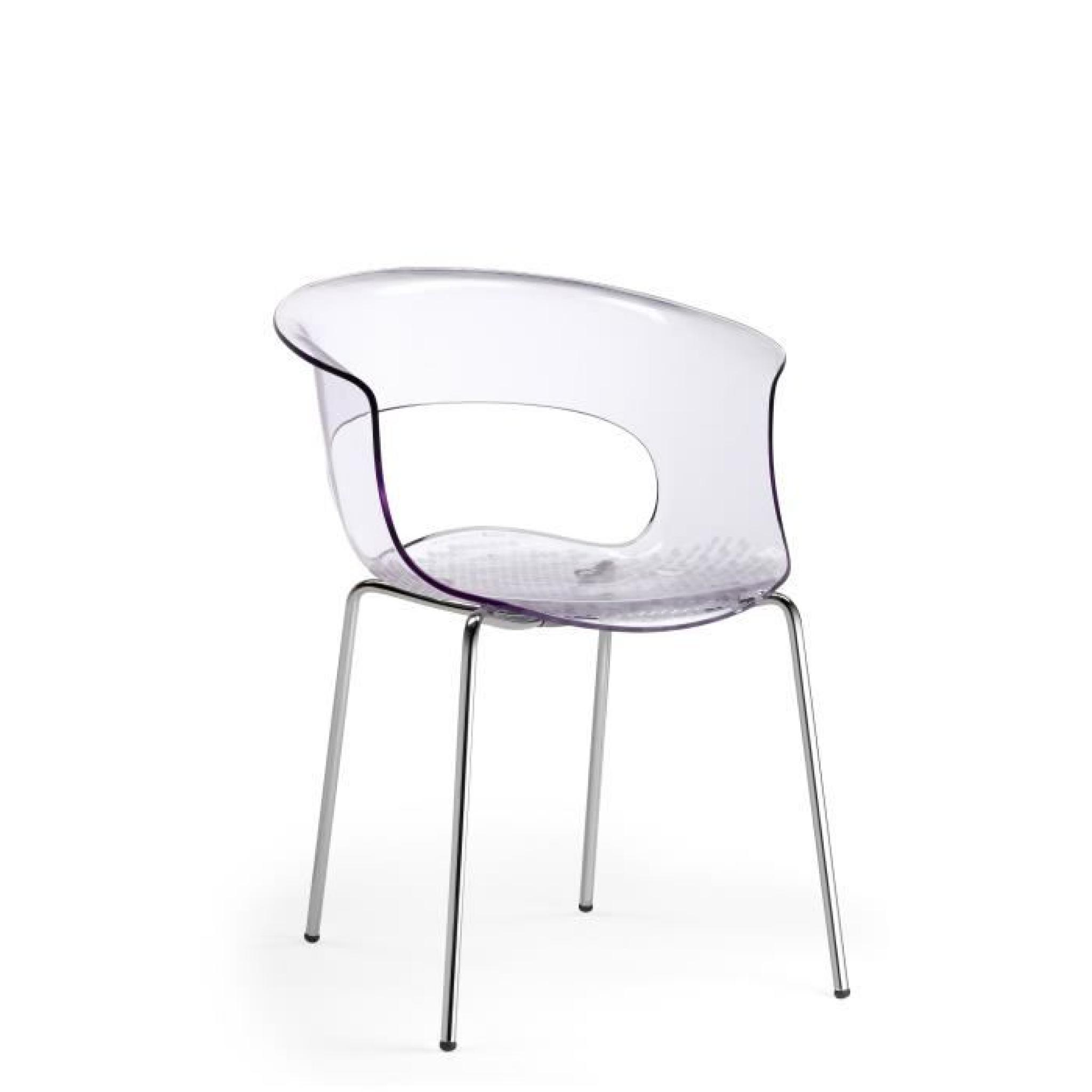 Chaise design - MISS B ANTICHOCK 4 legs - deco Blanc brillant