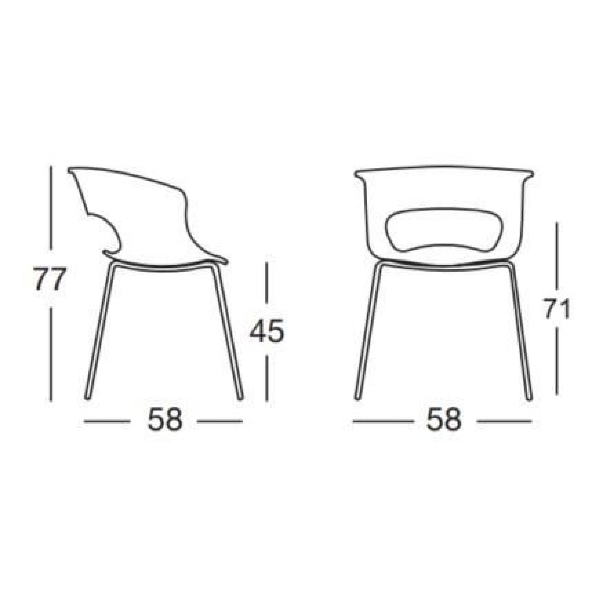 Chaise design - MISS B ANTICHOCK 4 legs - deco Orange transparent pas cher