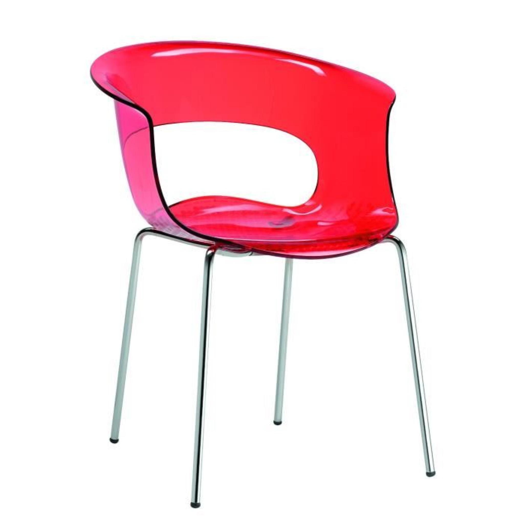 Chaise design - MISS B ANTICHOCK 4 legs - deco Rouge brillant