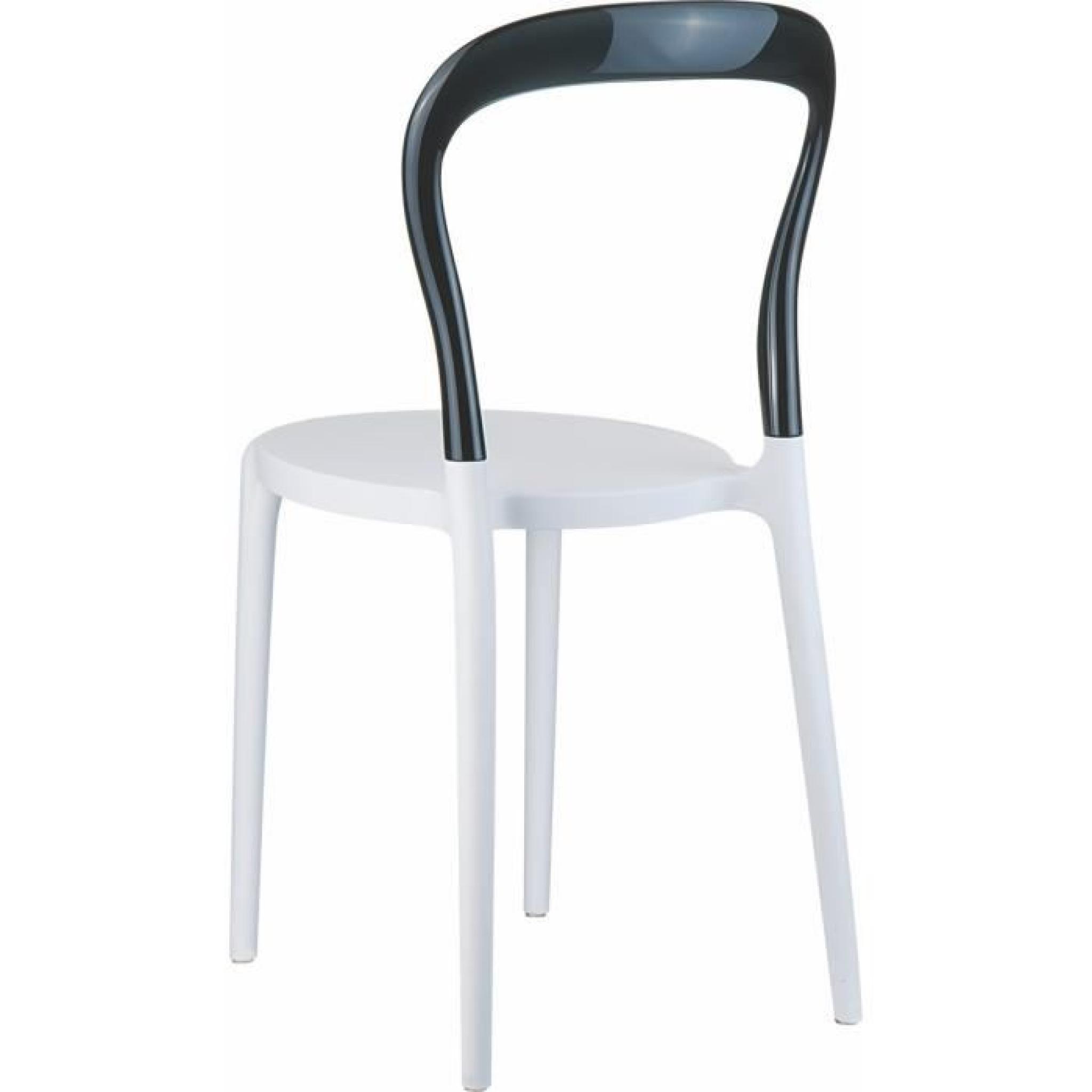 Chaise design Mr BOBO Blanc/Noir pas cher