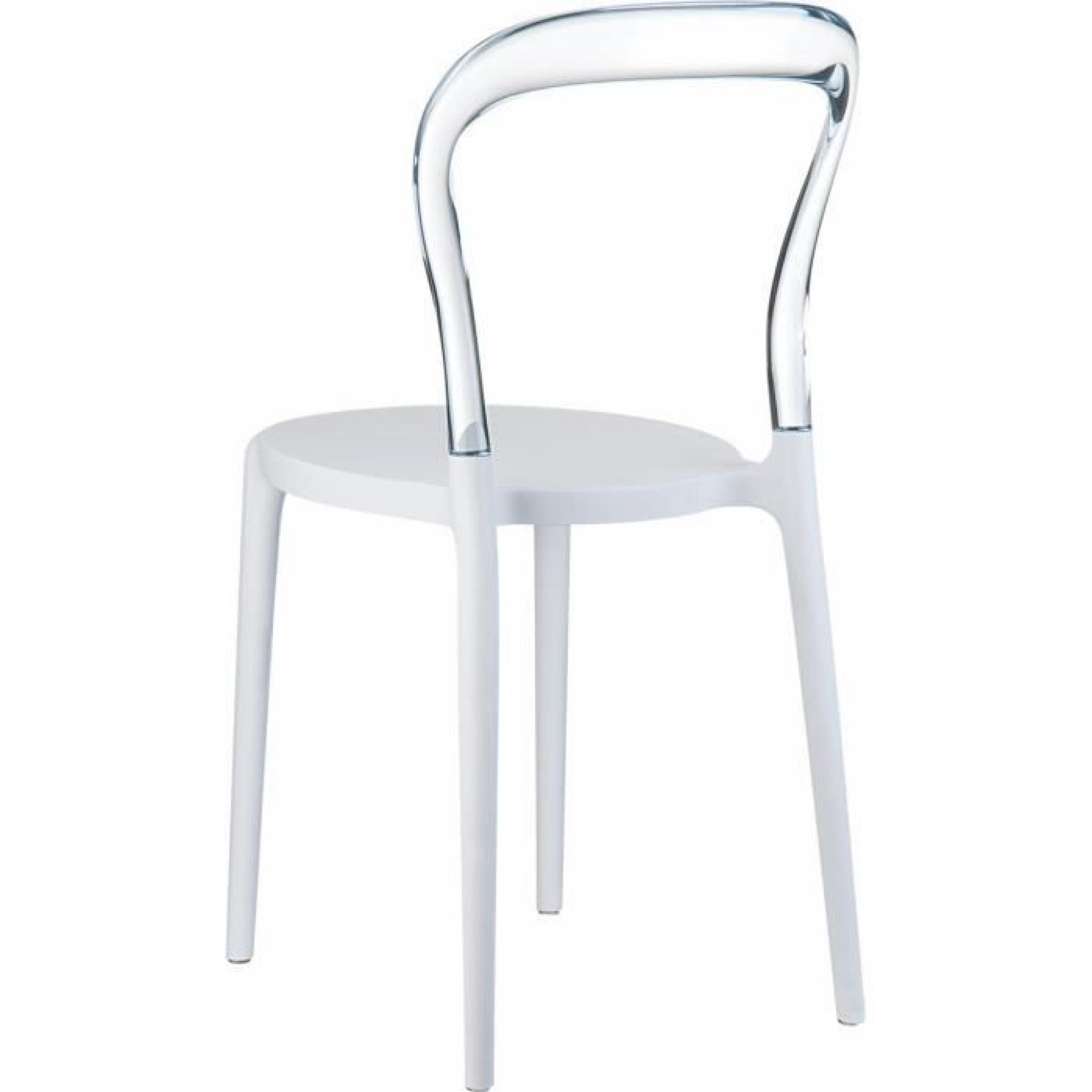 Chaise design Mr BOBO Blanc/Transparent pas cher
