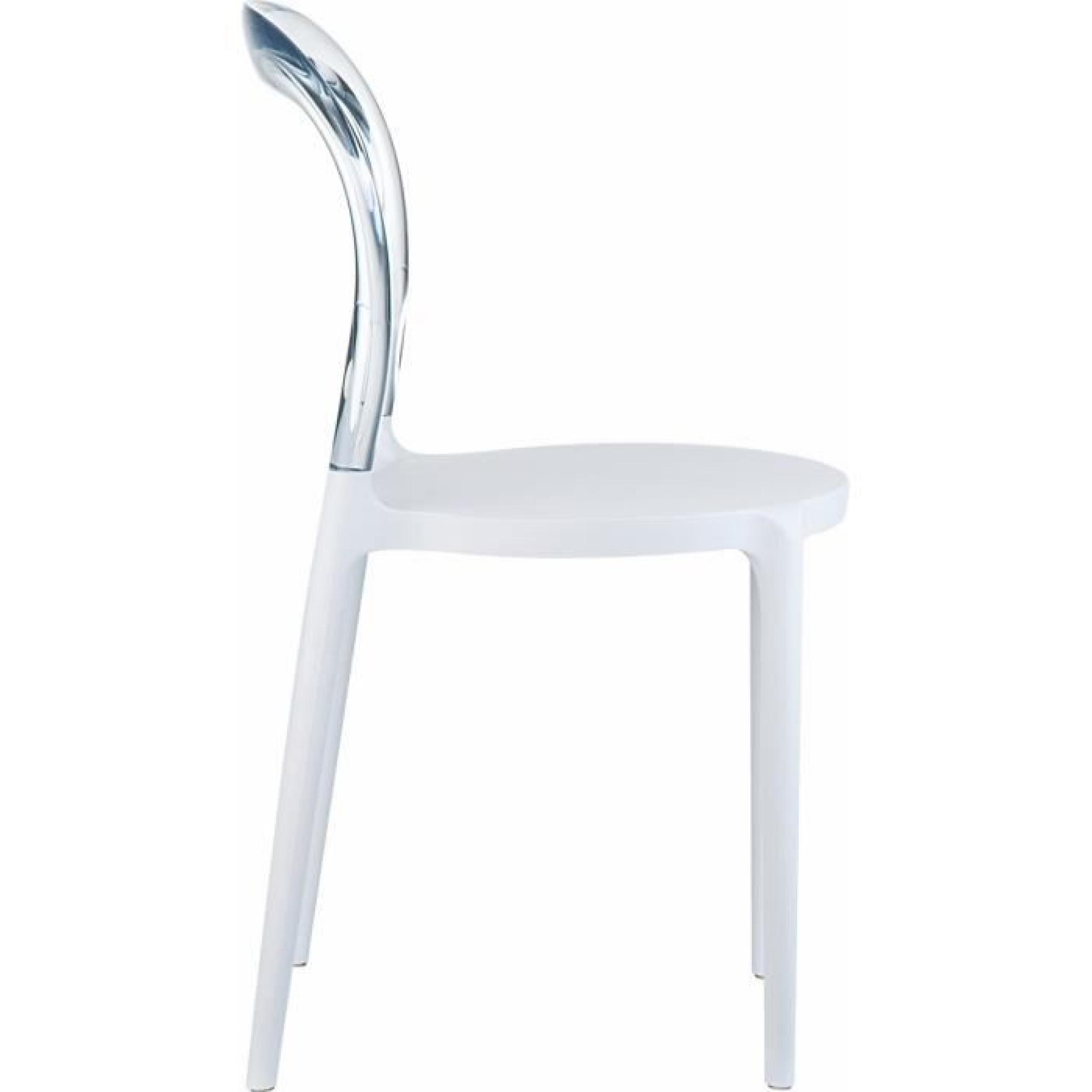 Chaise design Mr BOBO Blanc/Transparent pas cher