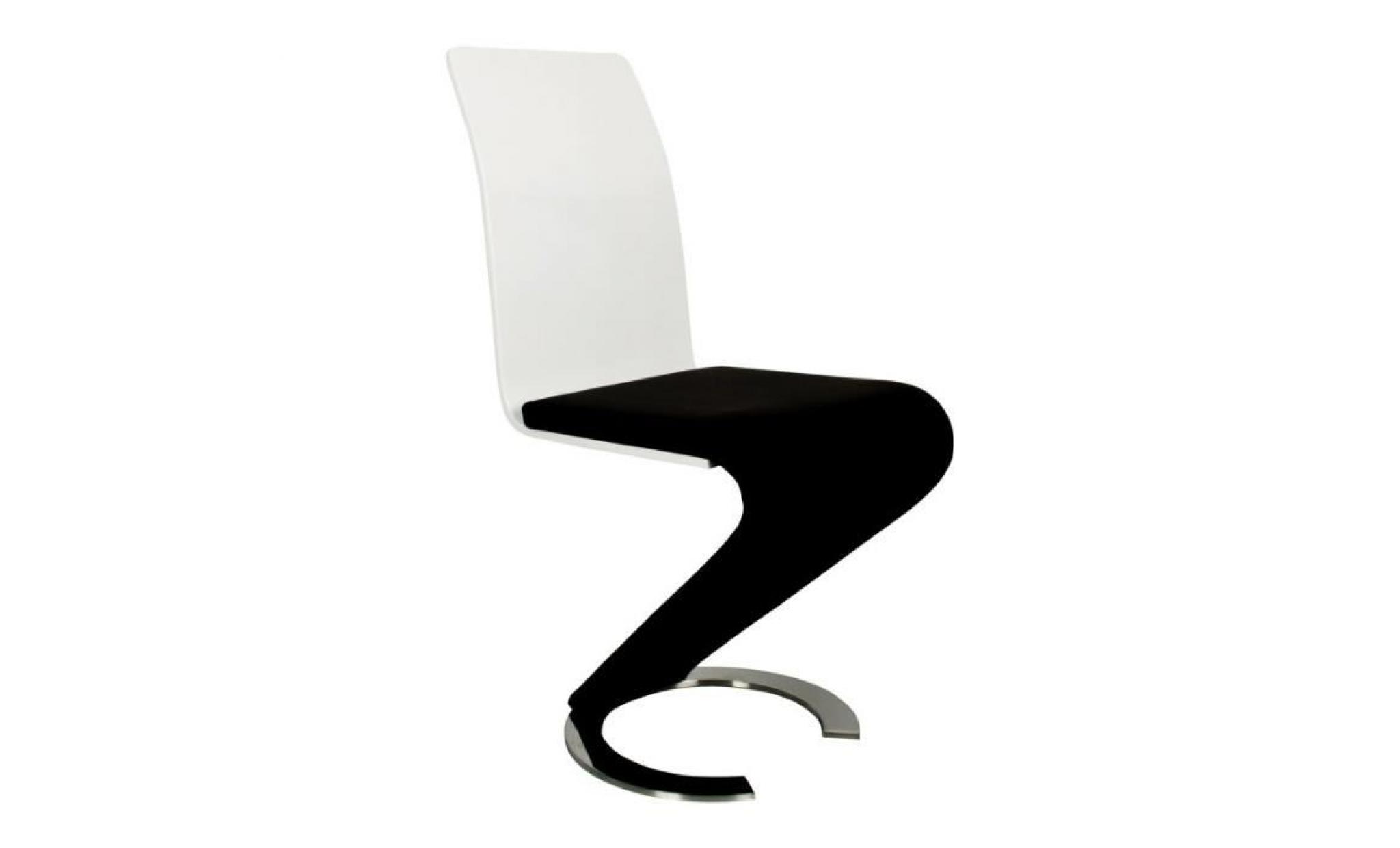 chaise design noir et blanc lot de 2