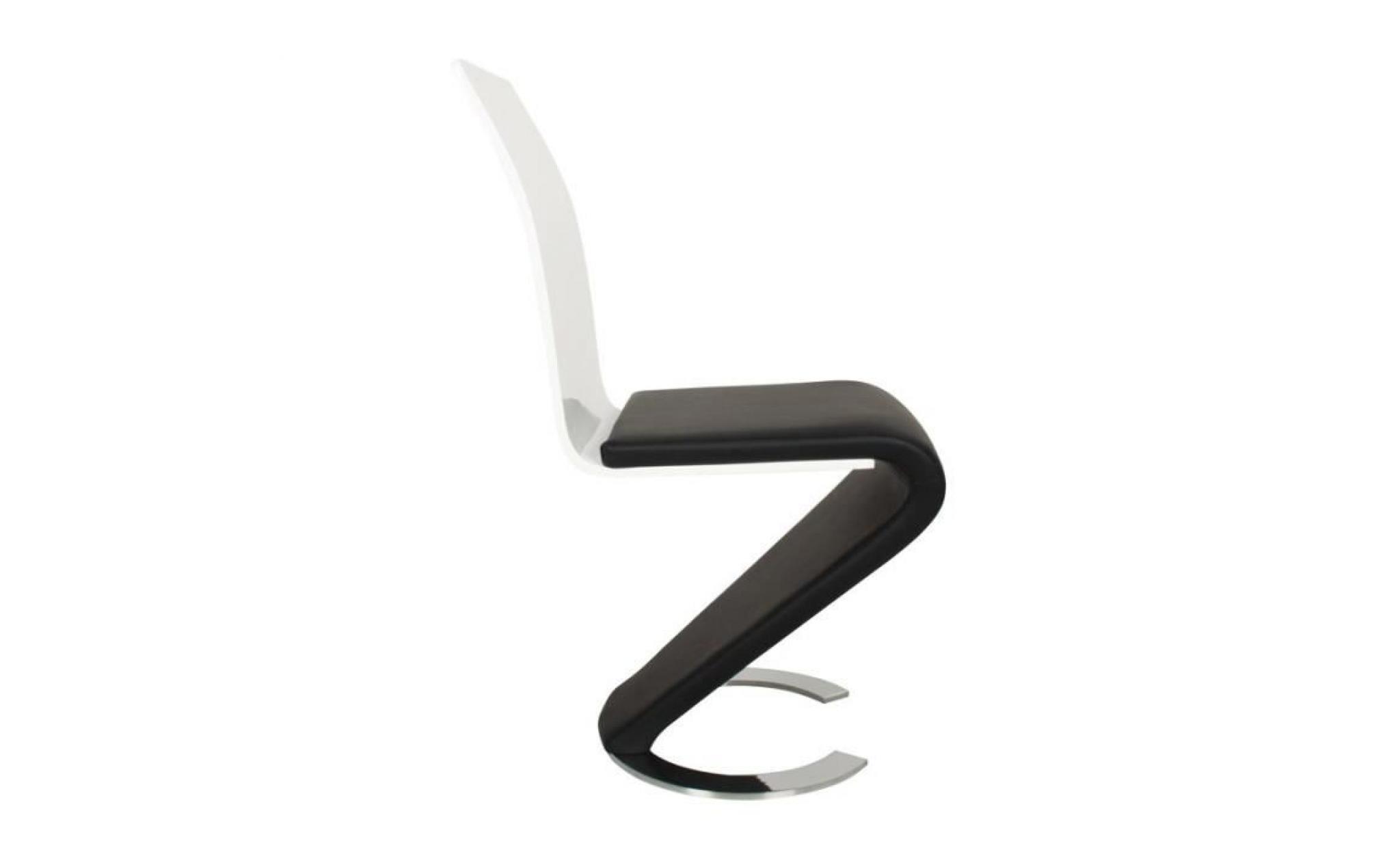 chaise design noir et blanc lot de 2 pas cher