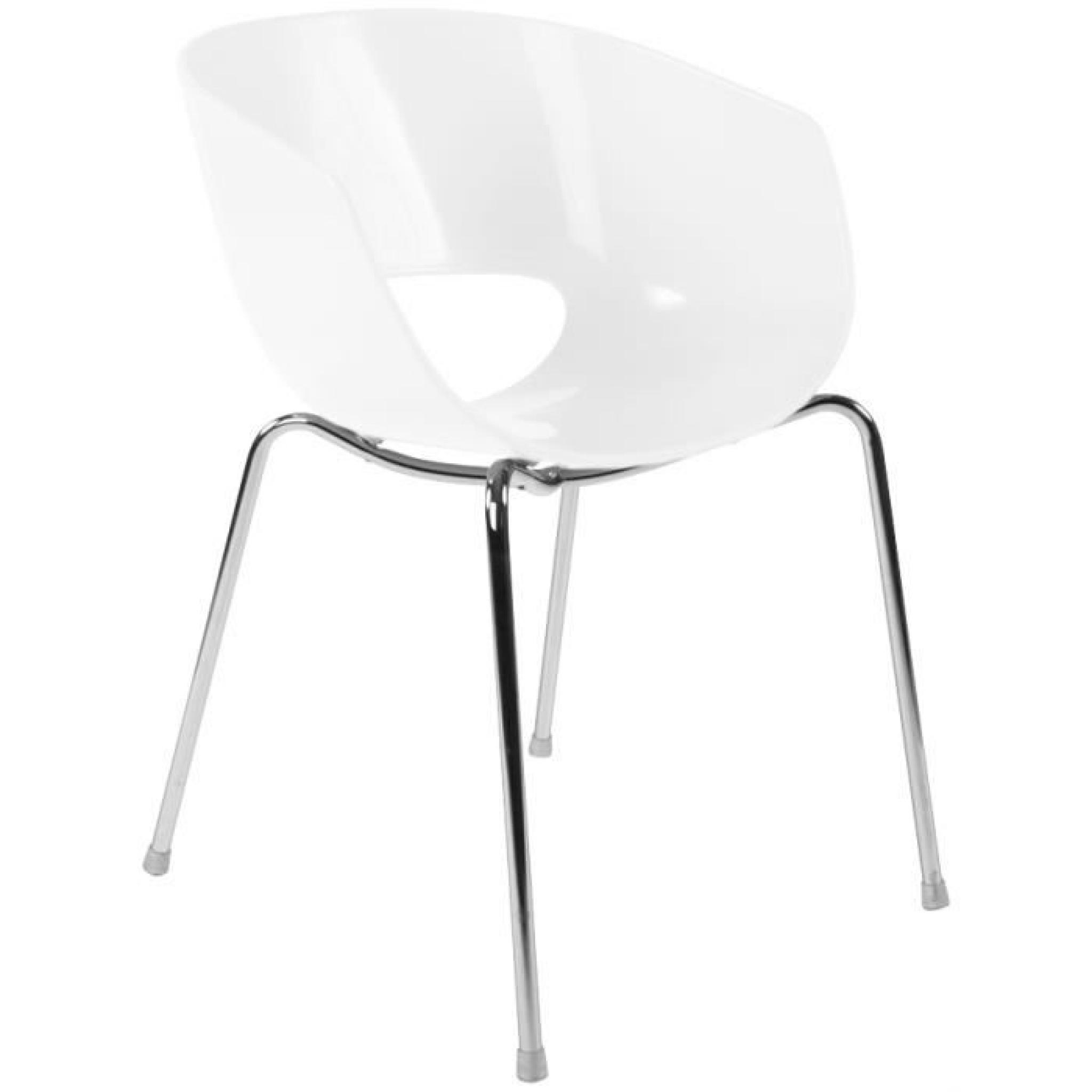 Chaise design 'ORBIT' coque plastique blanche
