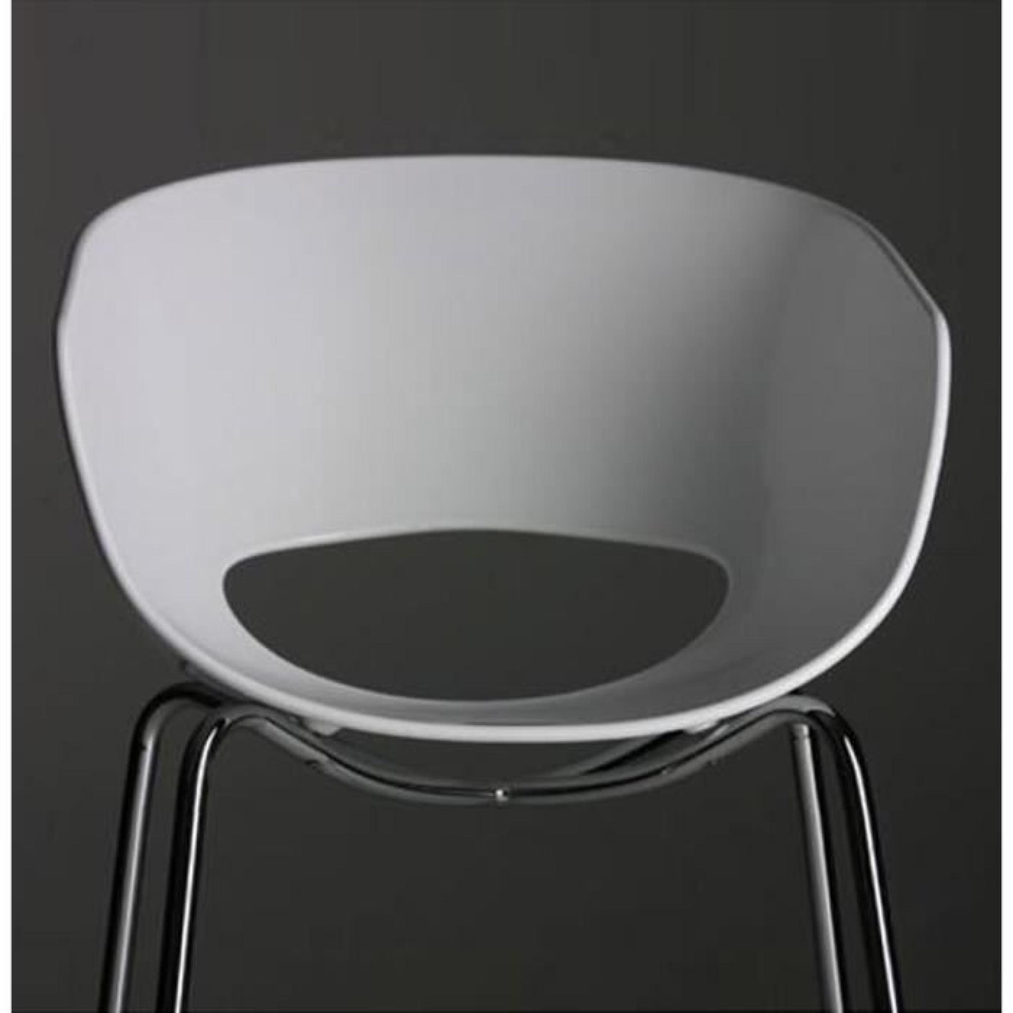 Chaise design 'ORBIT' coque plastique blanche pas cher