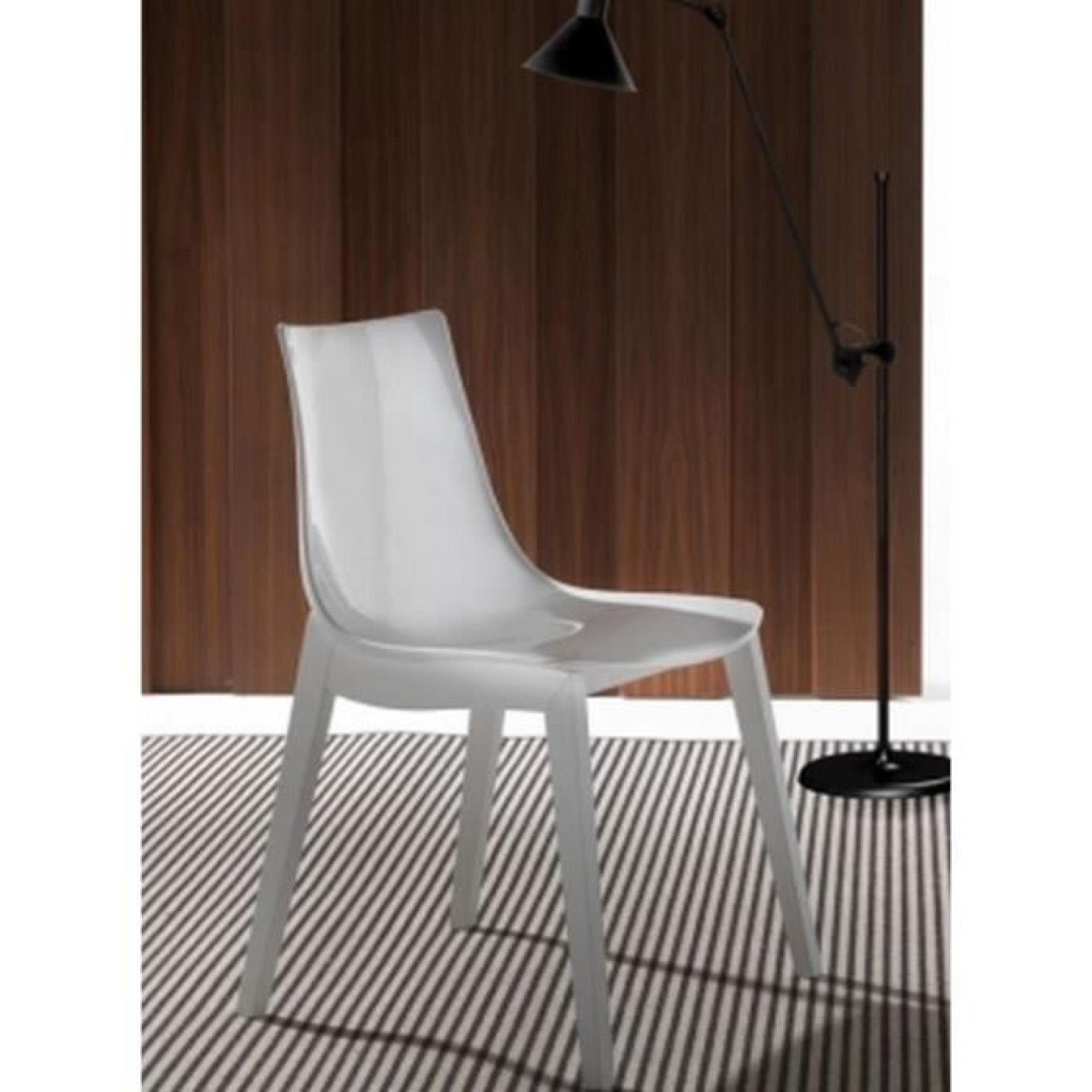 Chaise design ORBITAL WOOD plexiglas blanc et h...