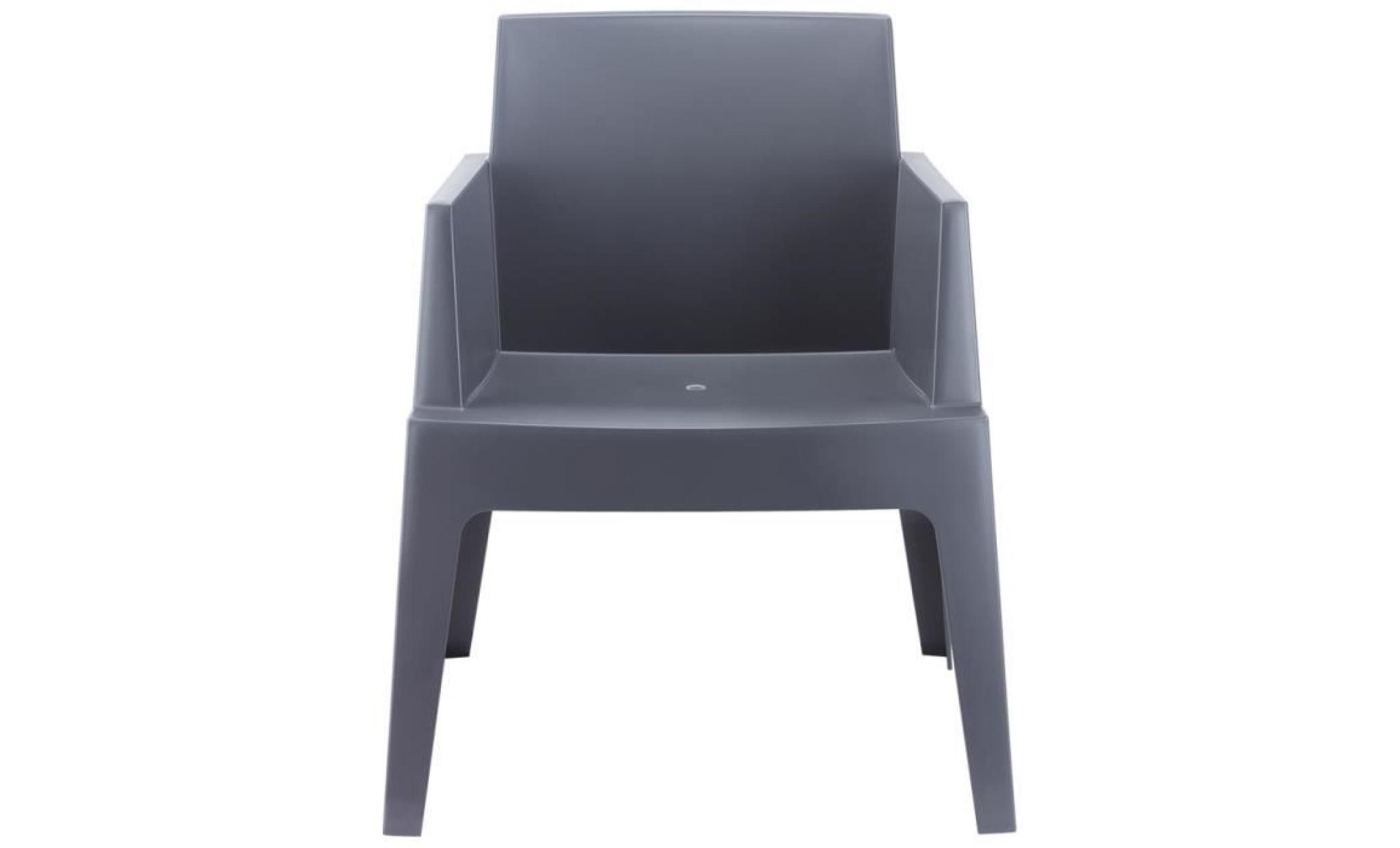 Chaise design 'PLEMO' grise foncée pas cher