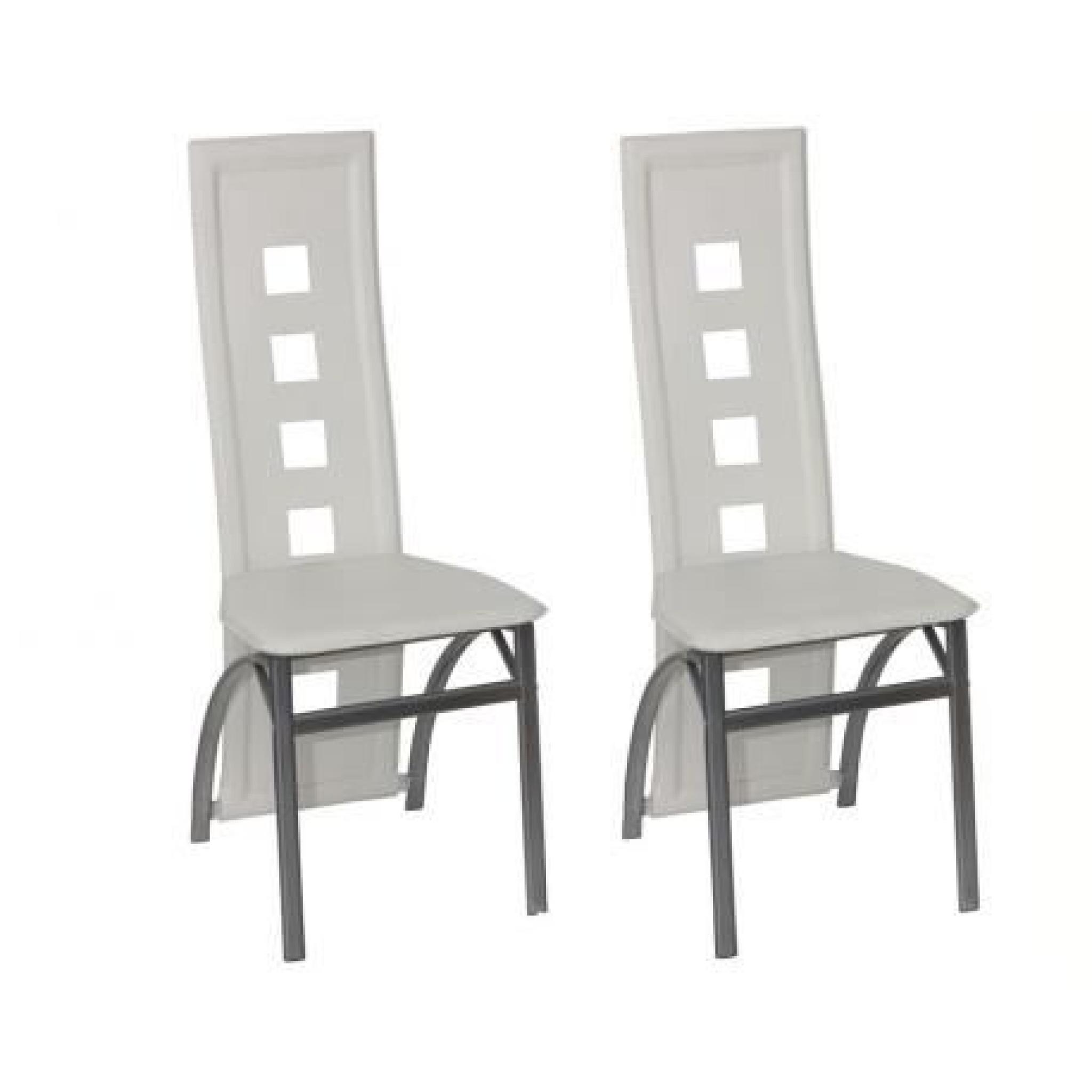 Chaise design Quattro blanc (lot de 2) pas cher