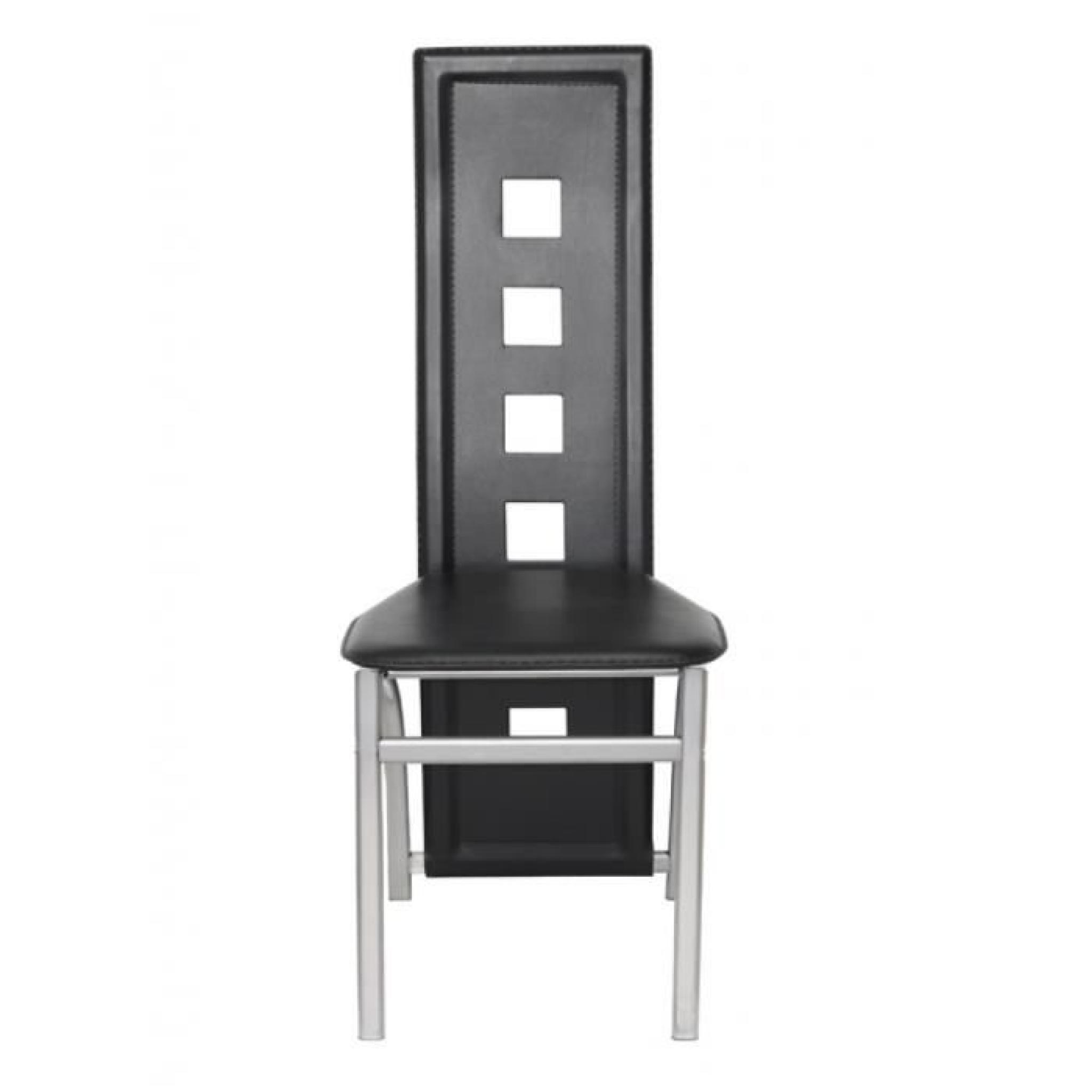 Chaise design Quattro noir (lot de 2) pas cher