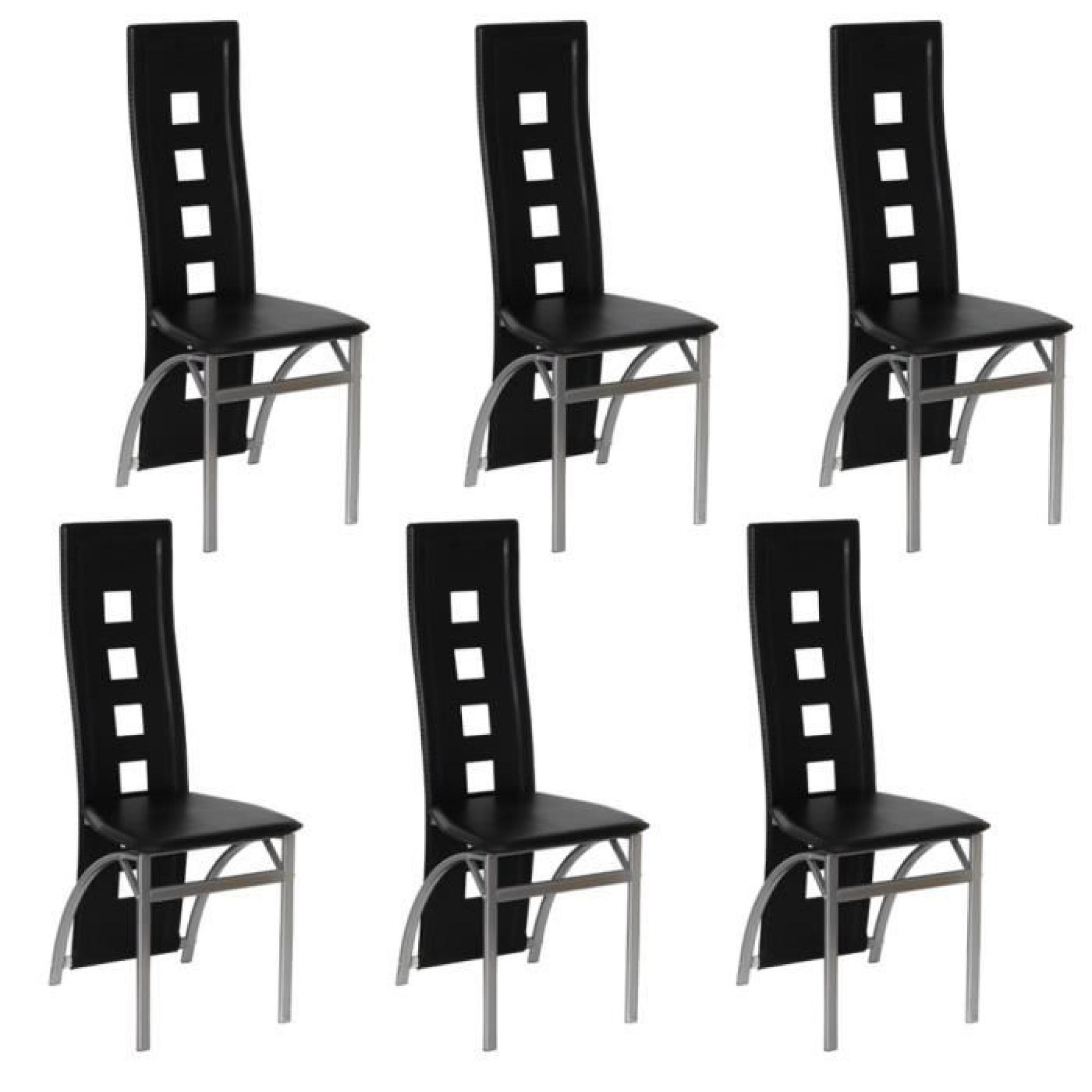 Chaise design Quattro noir (lot de 6)