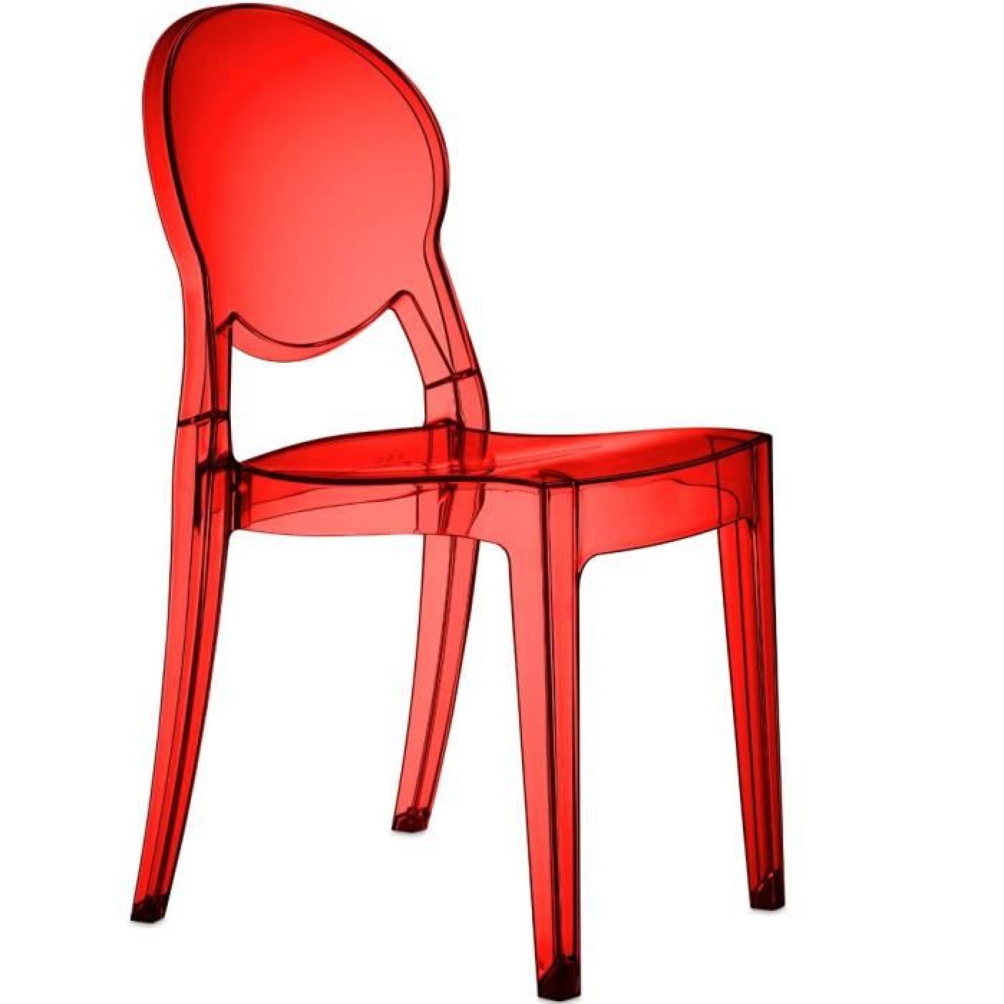 Chaise design Régence rouge Couleur Rouge Matière. Polycarbonate pas cher