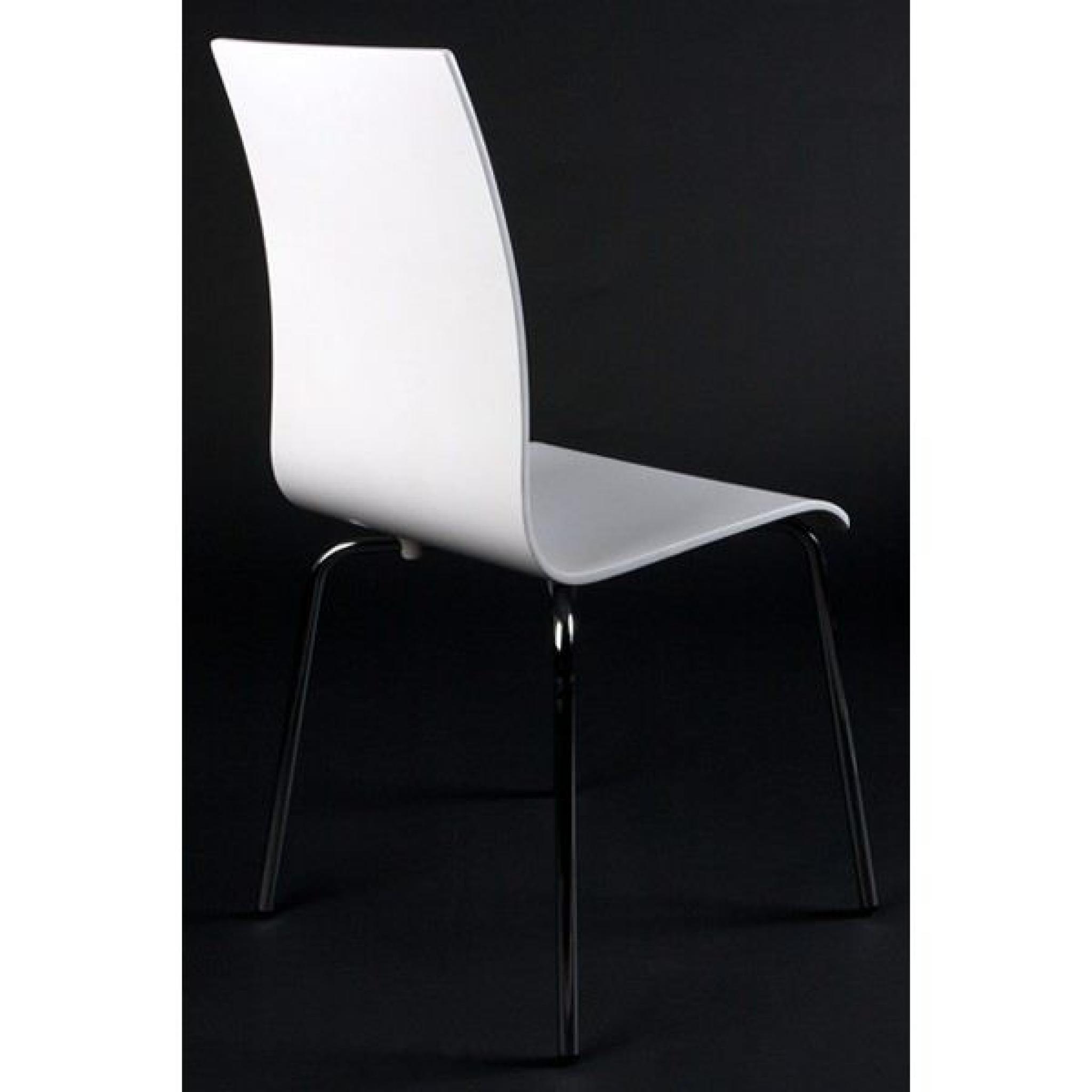 Chaise design Roy - Blanc Lot de 2 pas cher