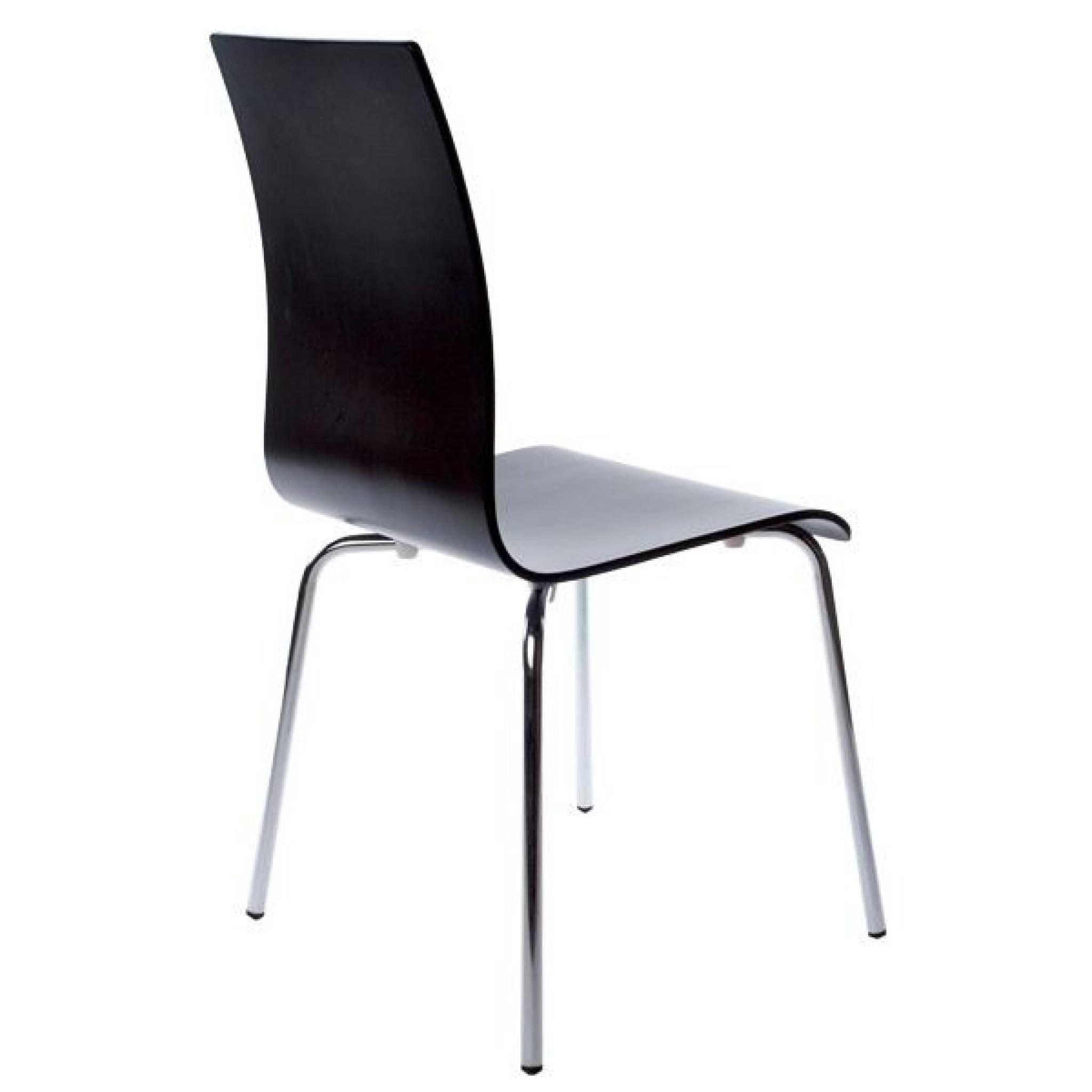 Chaise design Roy - Noir Lot de 3 pas cher