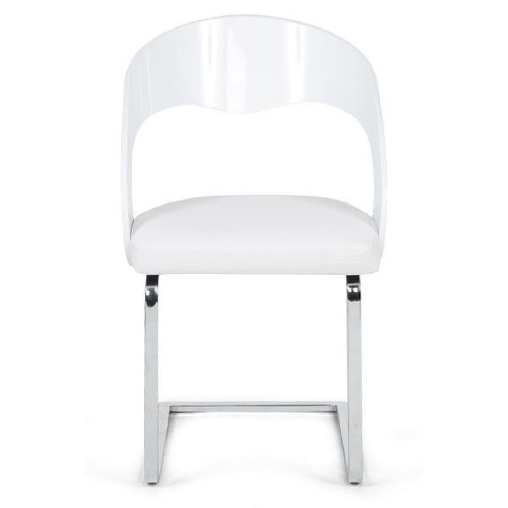 Chaise design Sembi - Blanc Lot de 2 pas cher