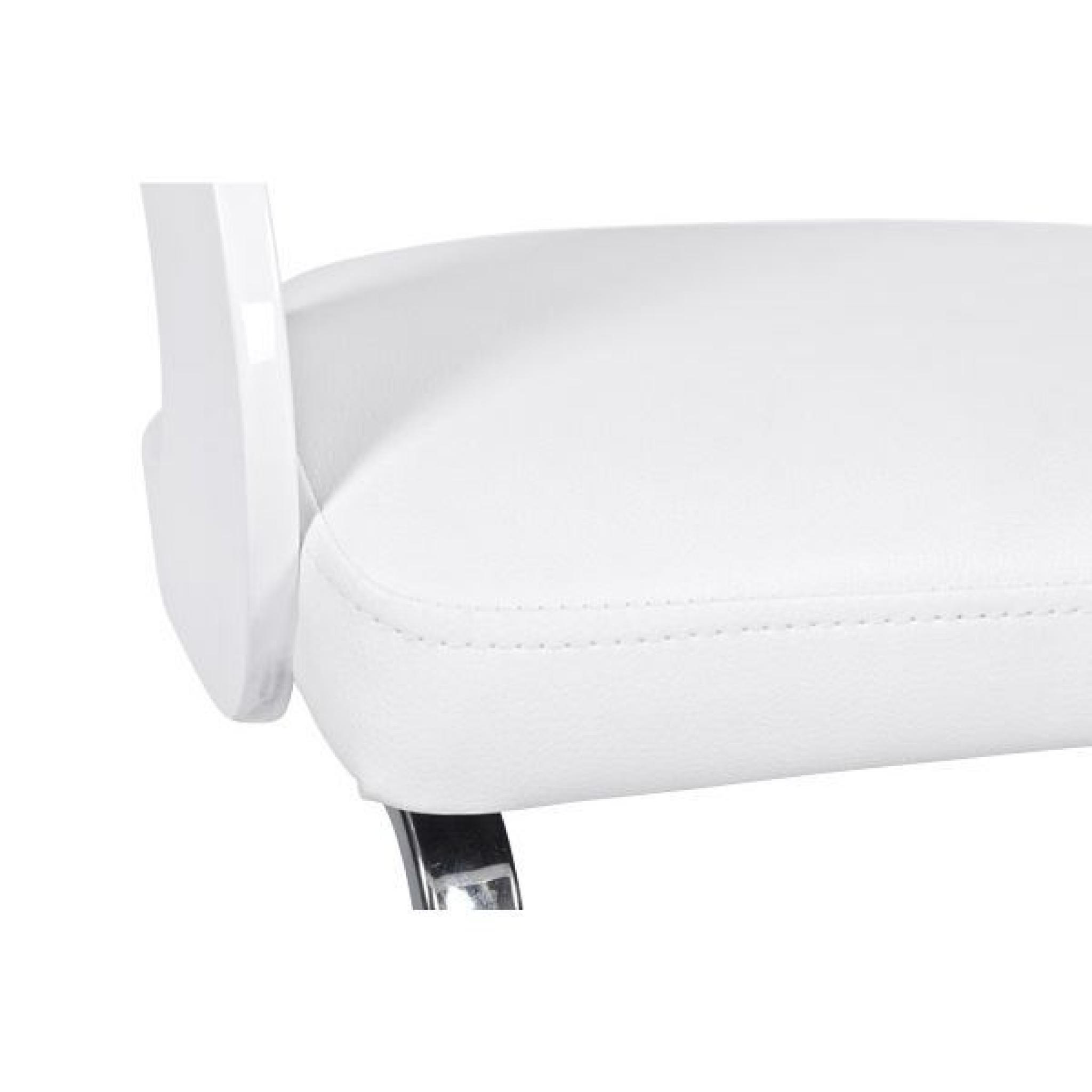 Chaise design Sembi - Blanc Lot de 3 pas cher