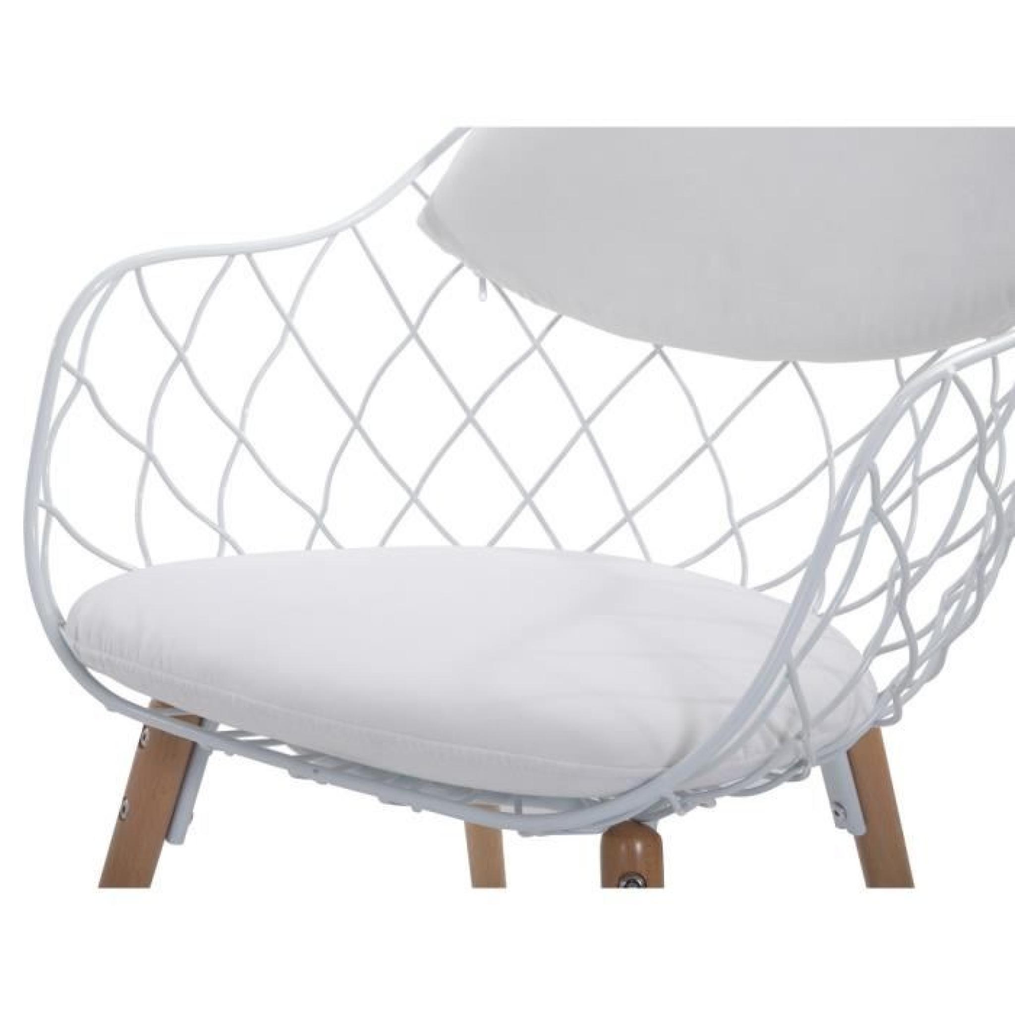 Chaise design - siège en métal blanc - Metropolitan pas cher