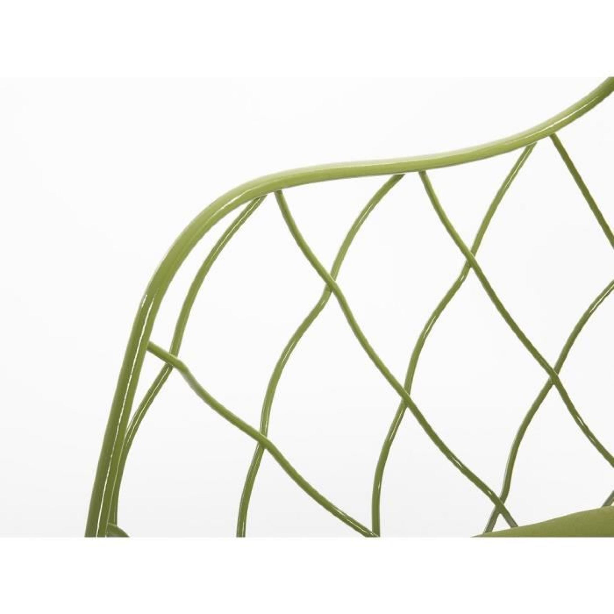 Chaise design - siège en métal vert - Metropolitan pas cher