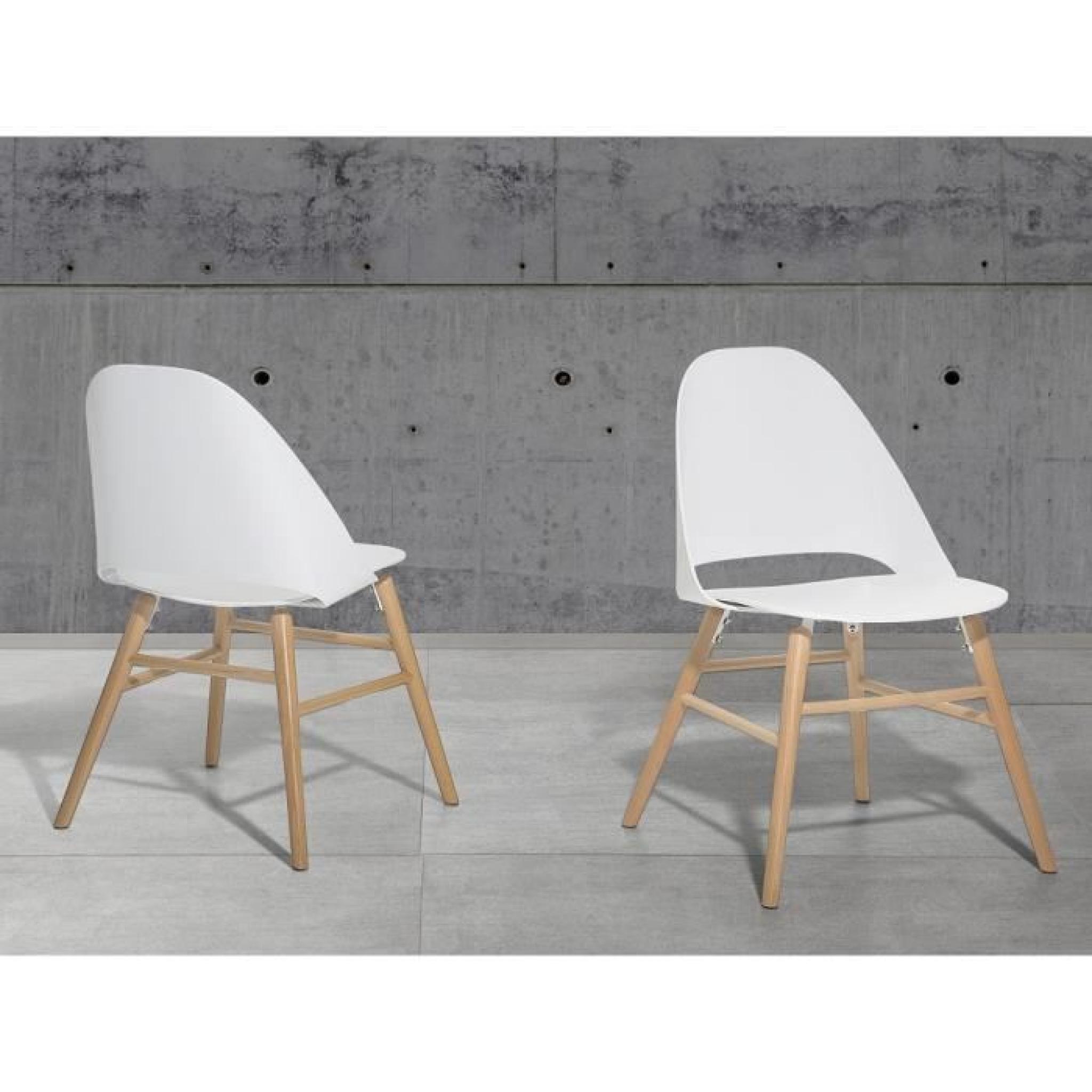 Chaise design - siège en plastique blanc - Milford