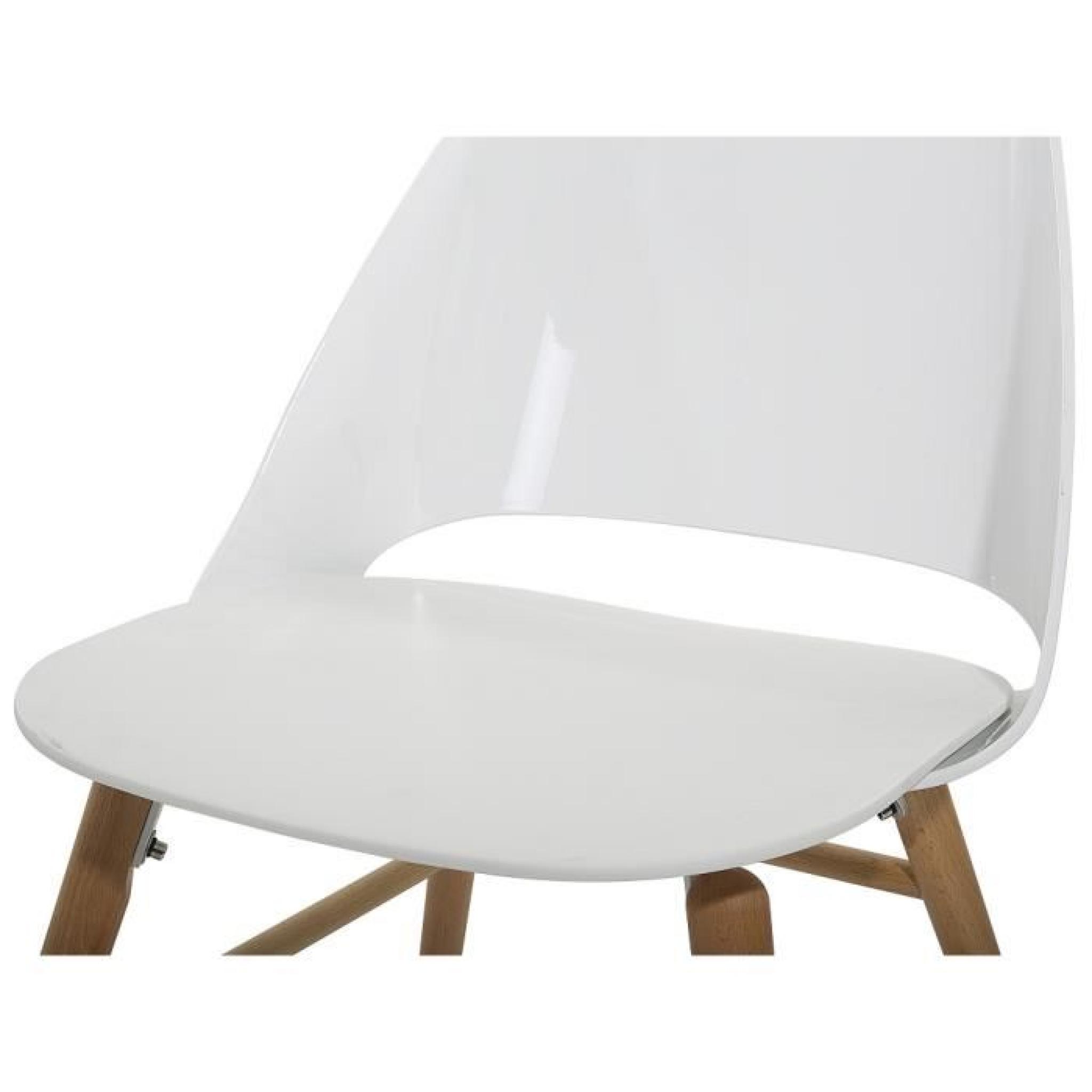 Chaise design - siège en plastique blanc - Milford pas cher
