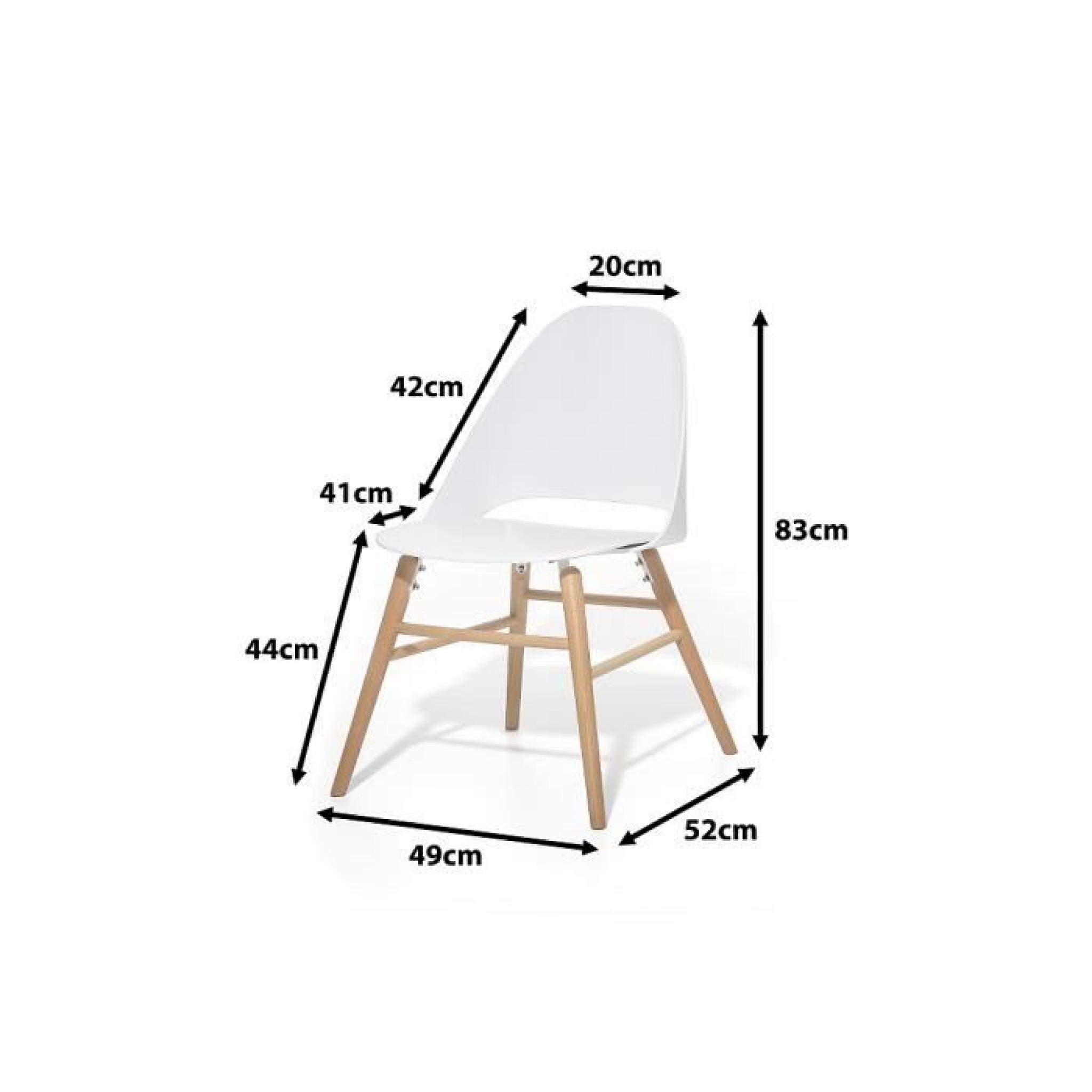 Chaise design - siège en plastique blanc - Milford pas cher