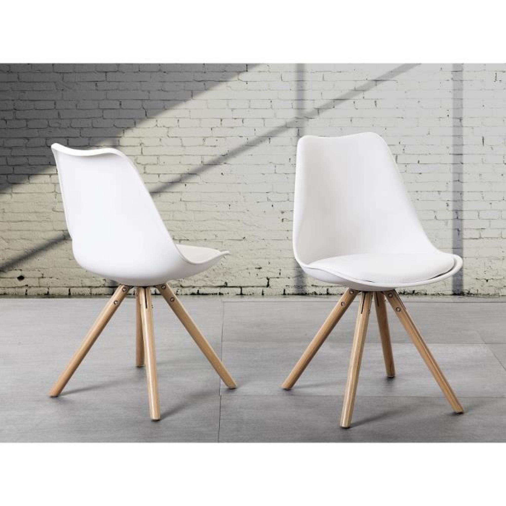 Chaise design - siège en plastique blanc - Moca