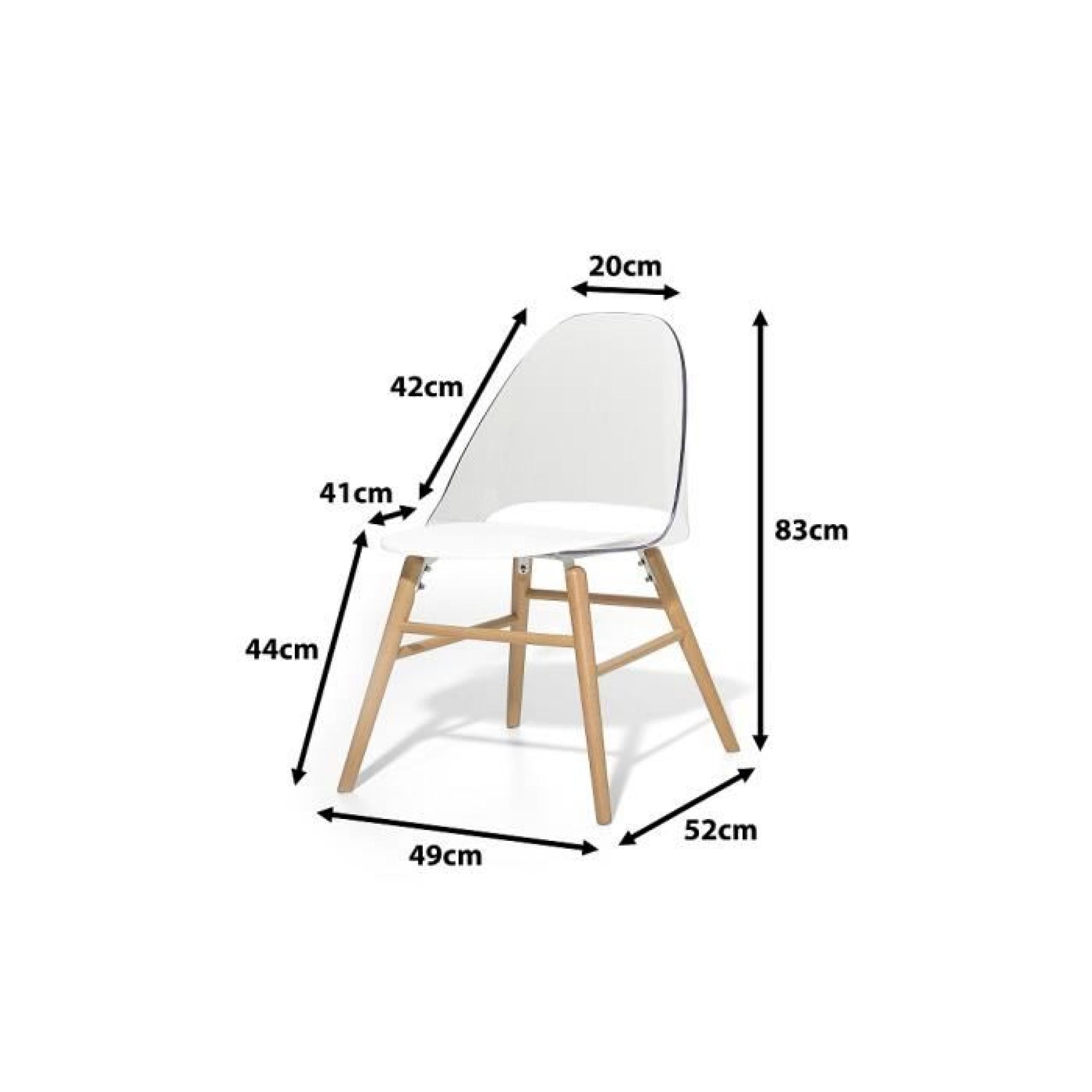 Chaise design - siège en plastique blanc / transparent - Milford pas cher