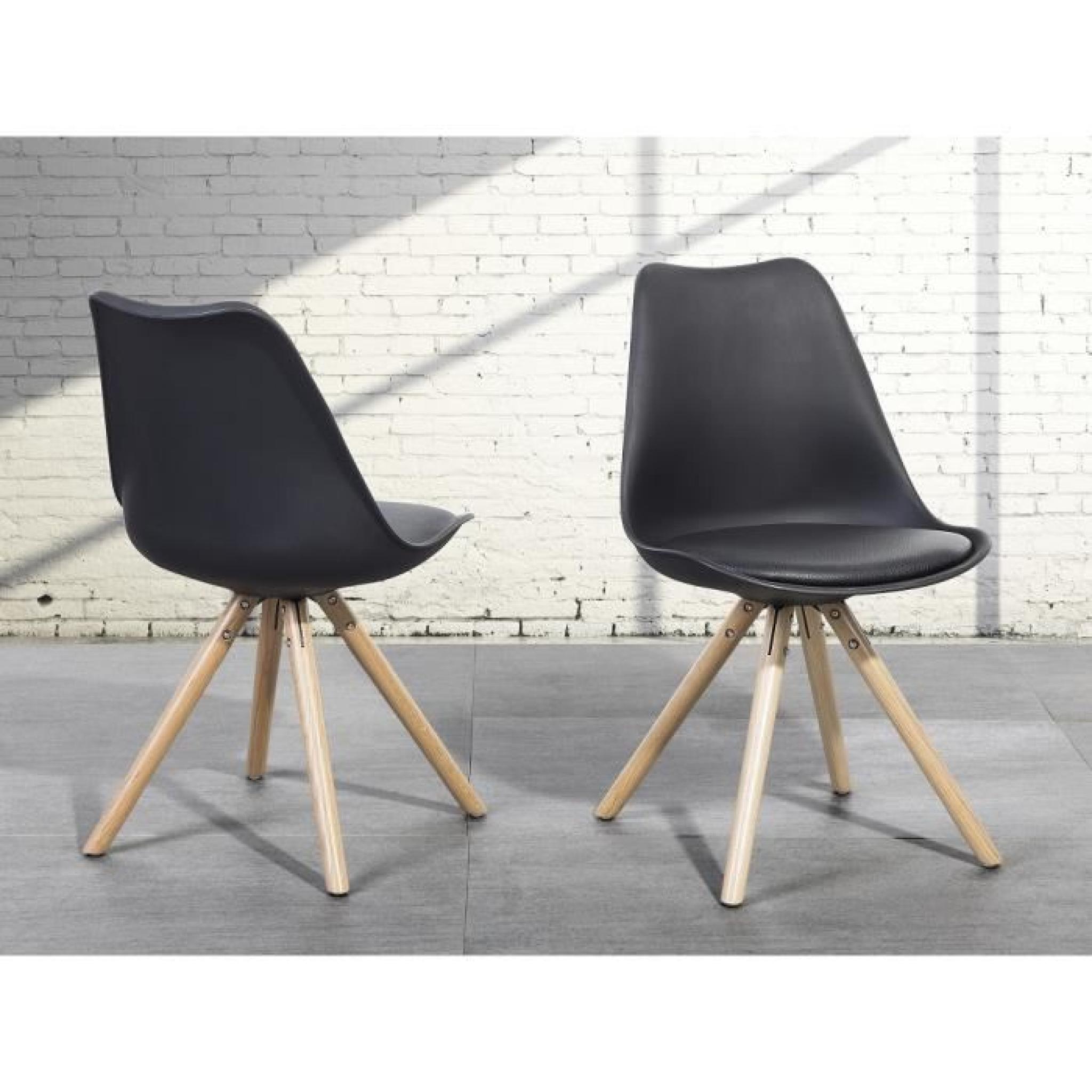 Chaise design - siège en plastique noir - Moca