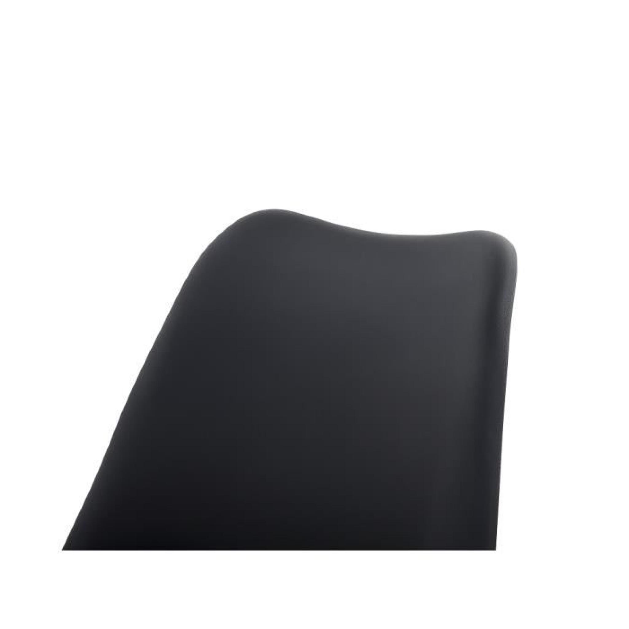 Chaise design - siège en plastique noir - Moca pas cher