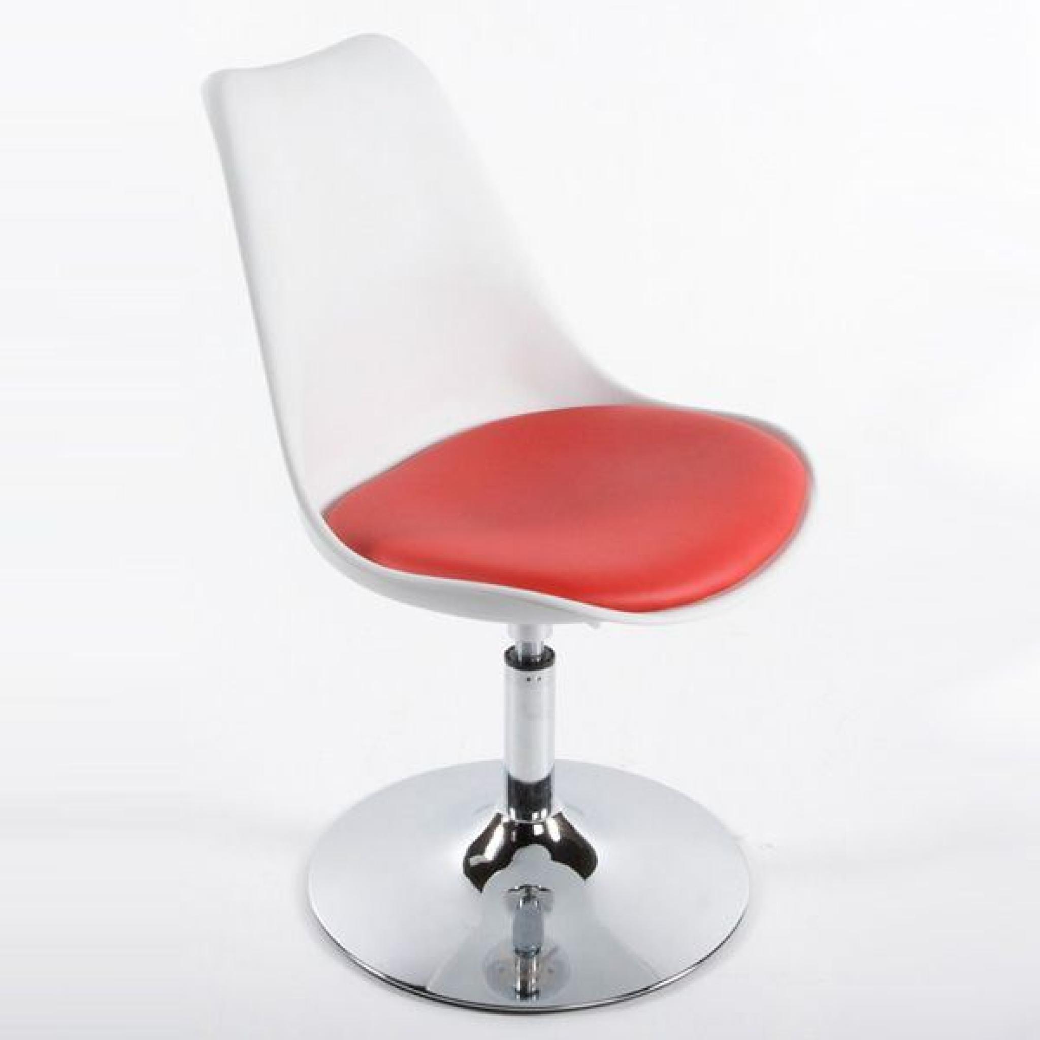 Chaise Design STONE Blanc/Rouge