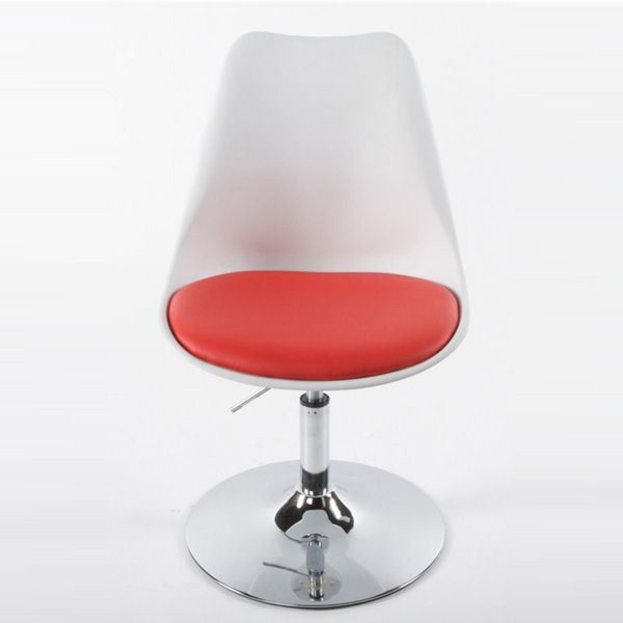 Chaise Design STONE Blanc/Rouge pas cher