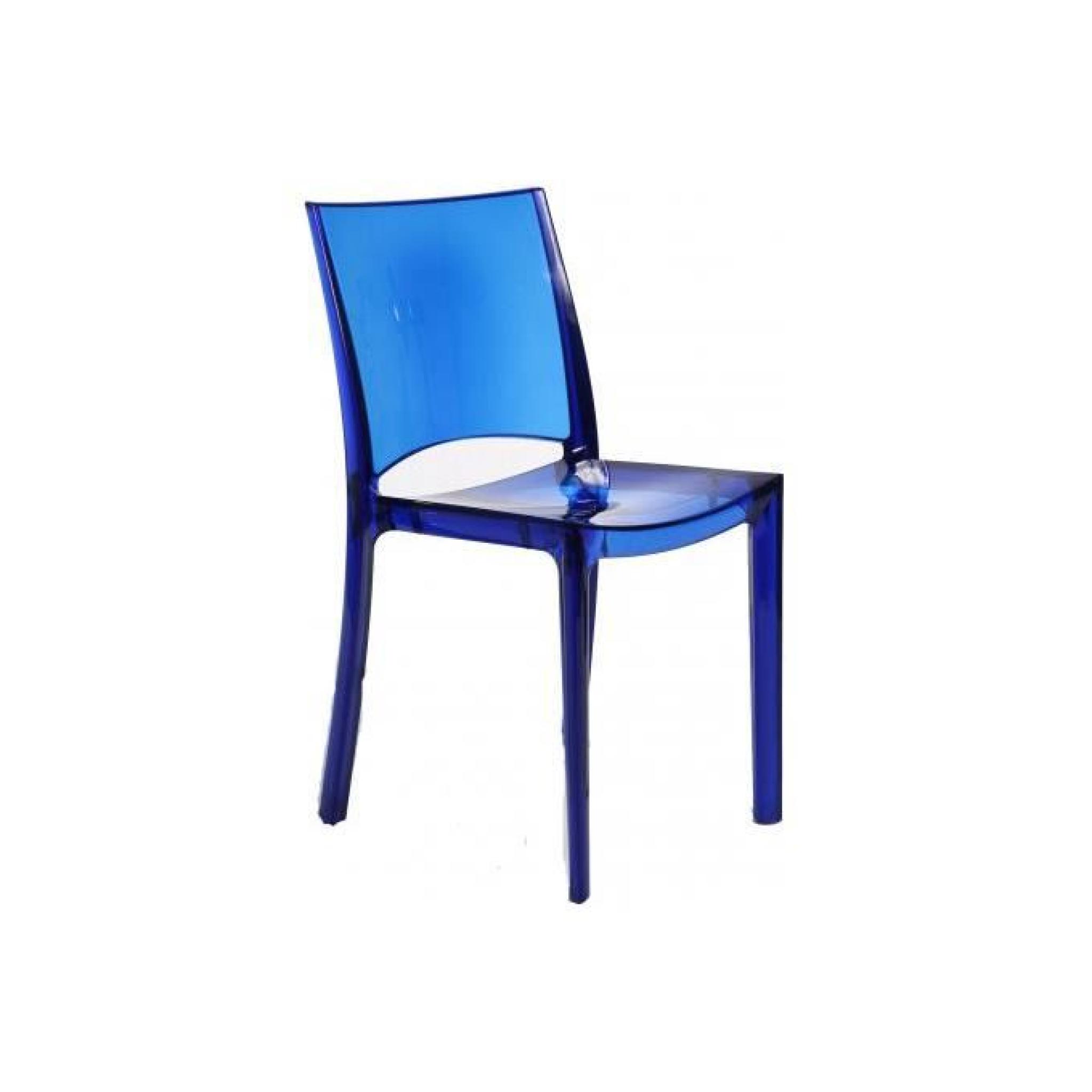 Chaise design transparente bleue Crystal