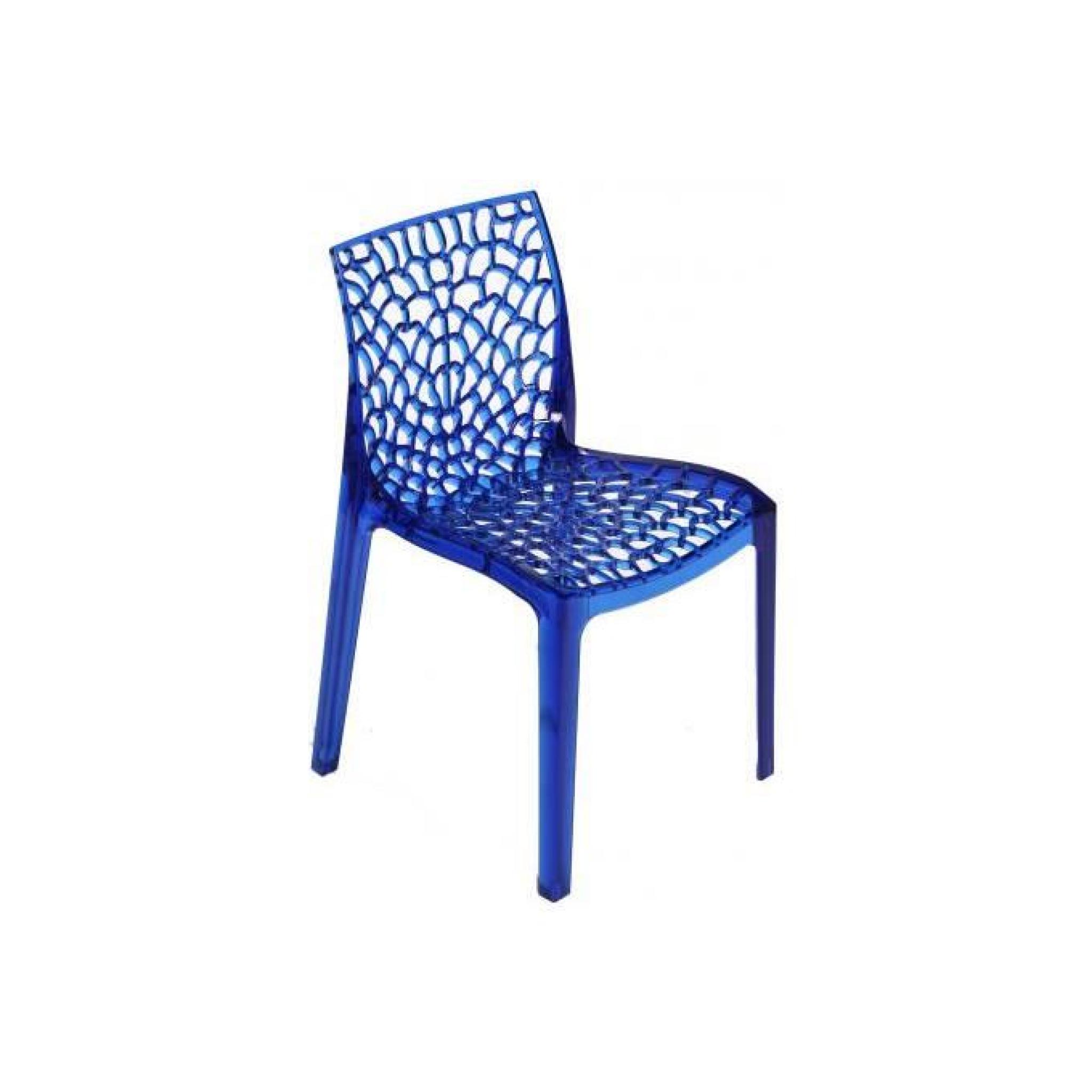 Chaise design transparente bleue Gruyer Transparent