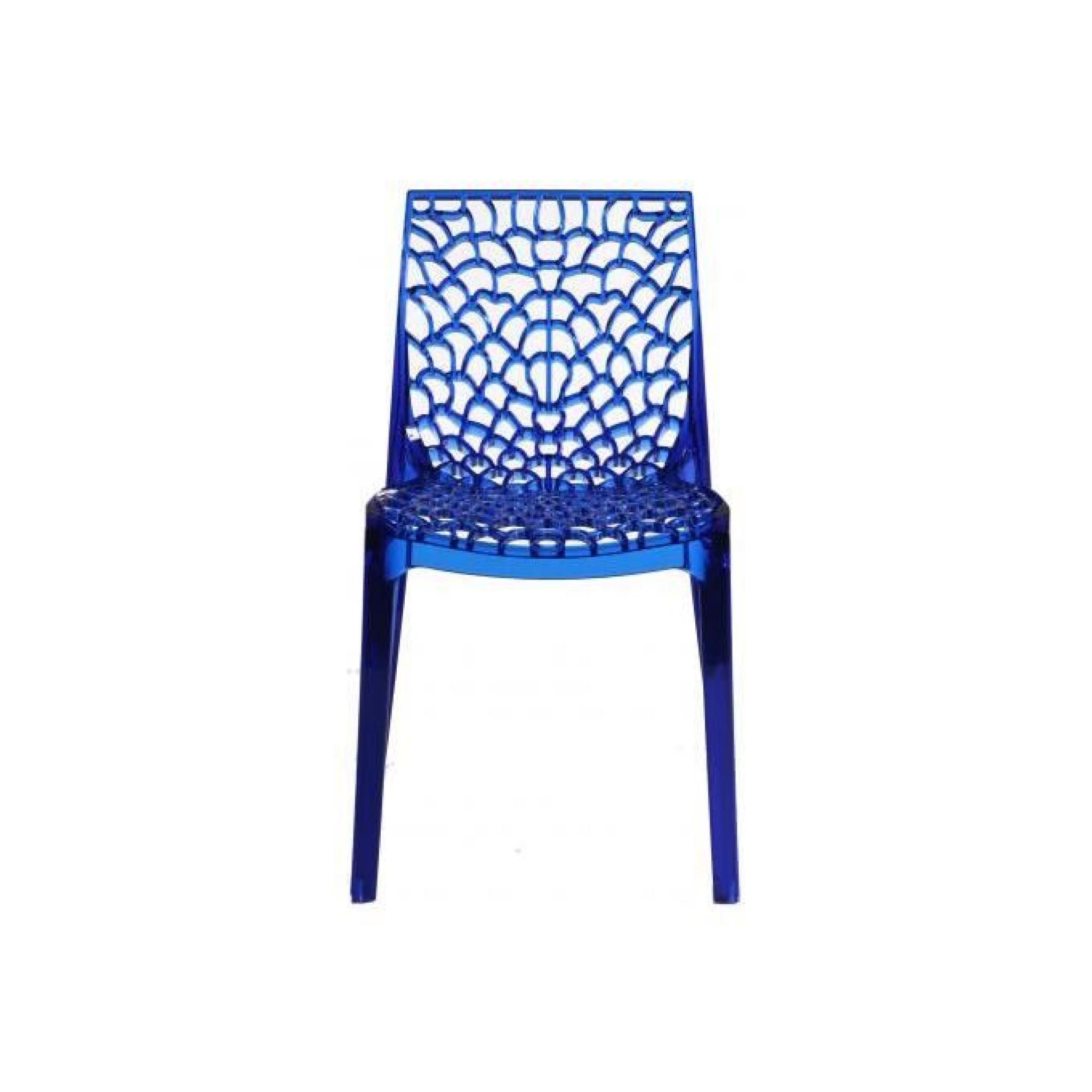 Chaise design transparente bleue Gruyer Transparent pas cher