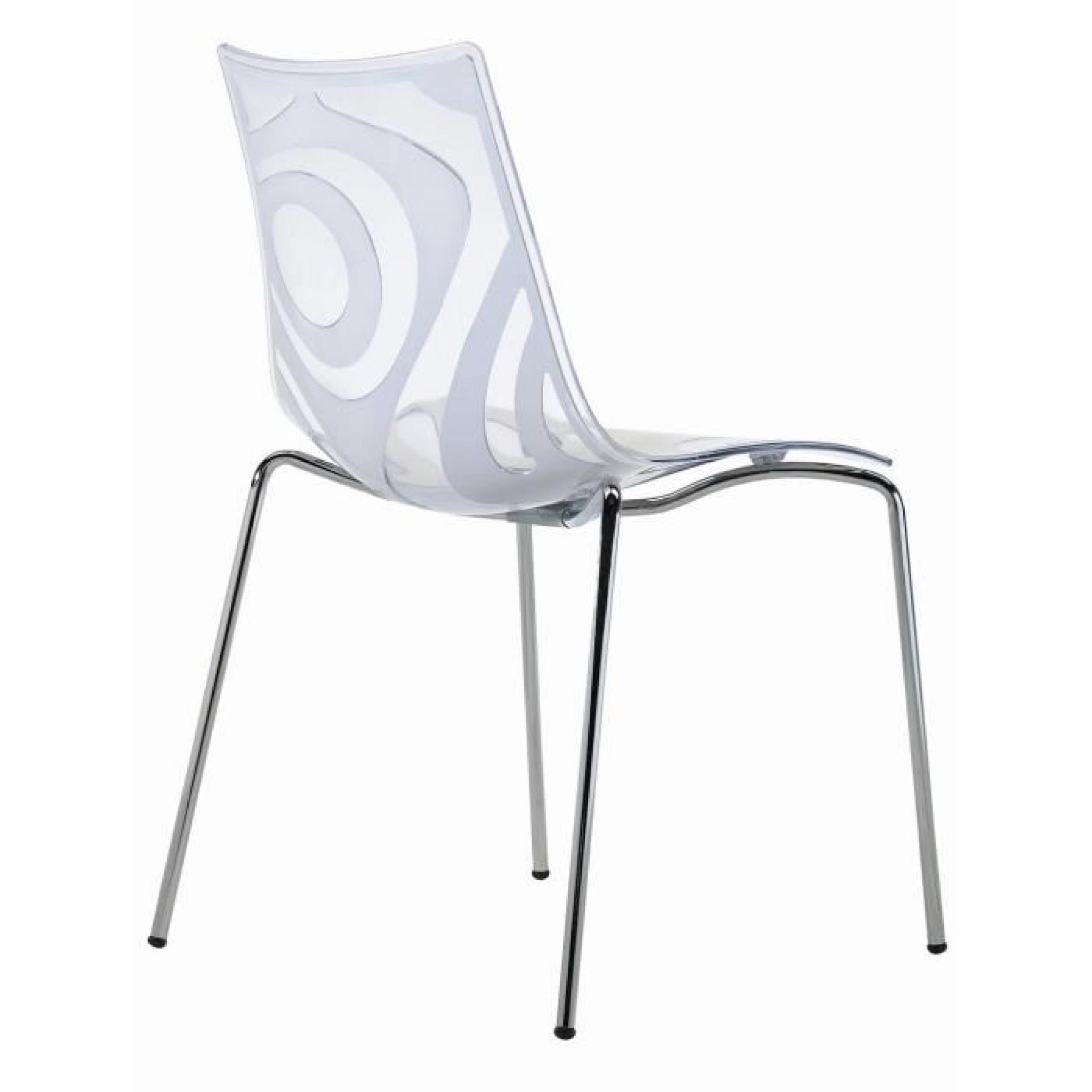 Chaise design transparente et blanche WAVE - a …