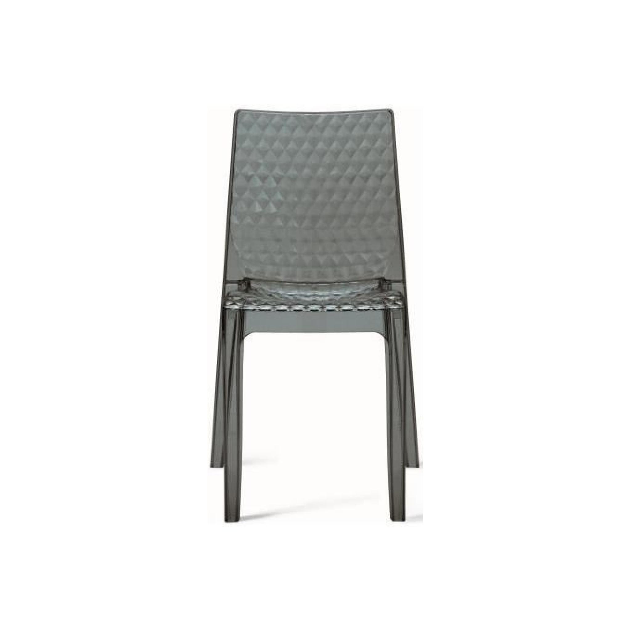 Chaise  design transparente grise Delphes