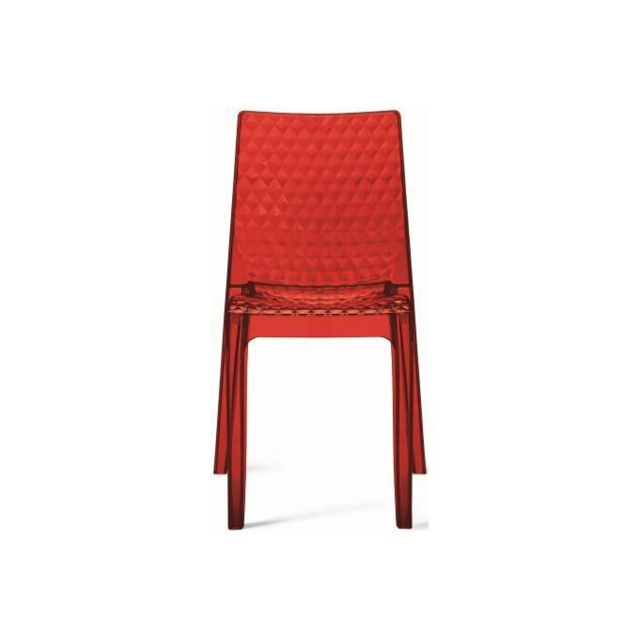 Chaise  design transparente rouge Delphes