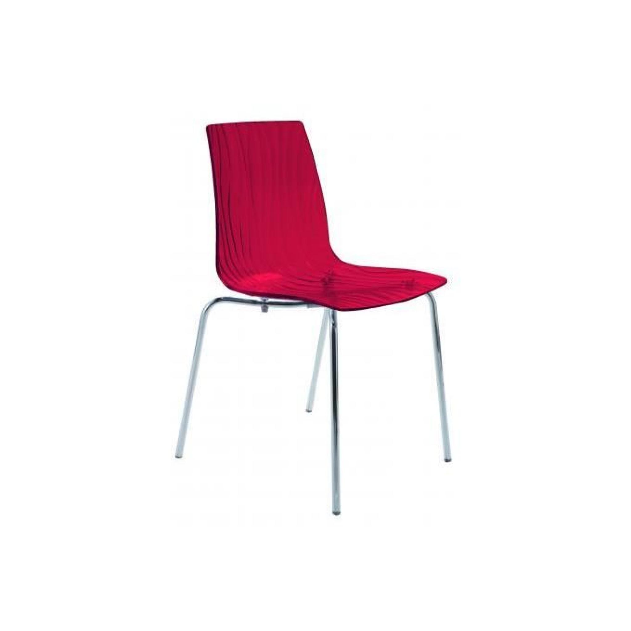 Chaise  design transparente rouge Olympie