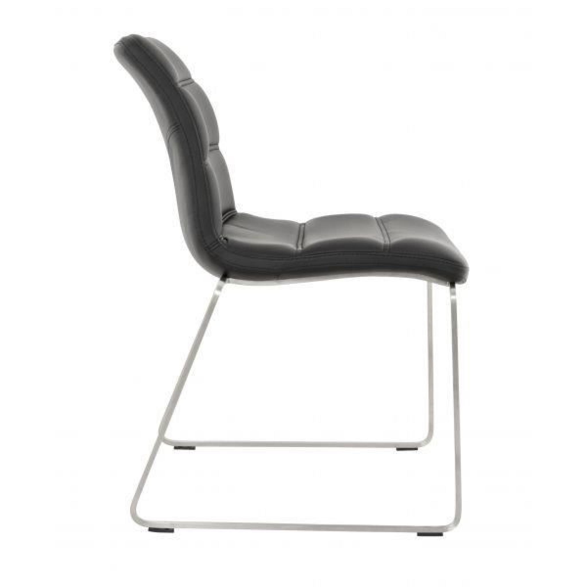 Chaise design Woya - Noir Lot de 3 pas cher