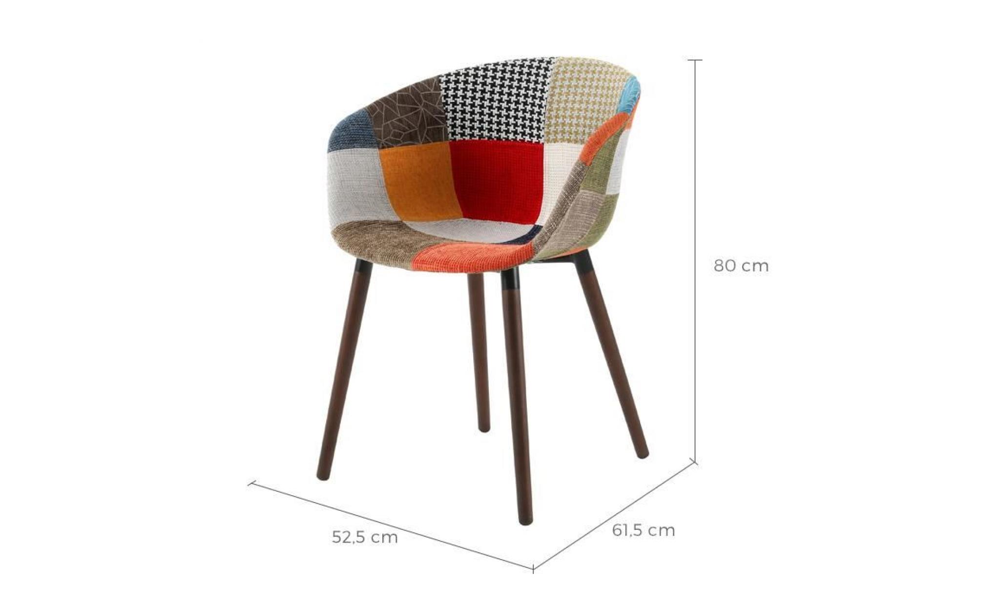 chaise dolly patchwork multicolore pas cher