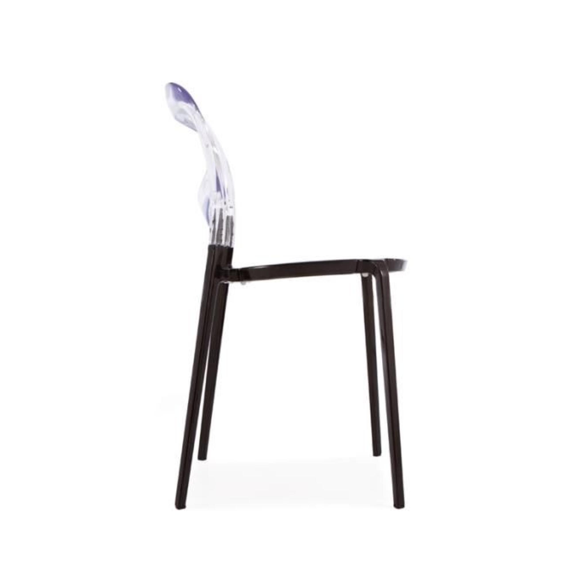 Chaise Domino - Transparent/Noir  pas cher