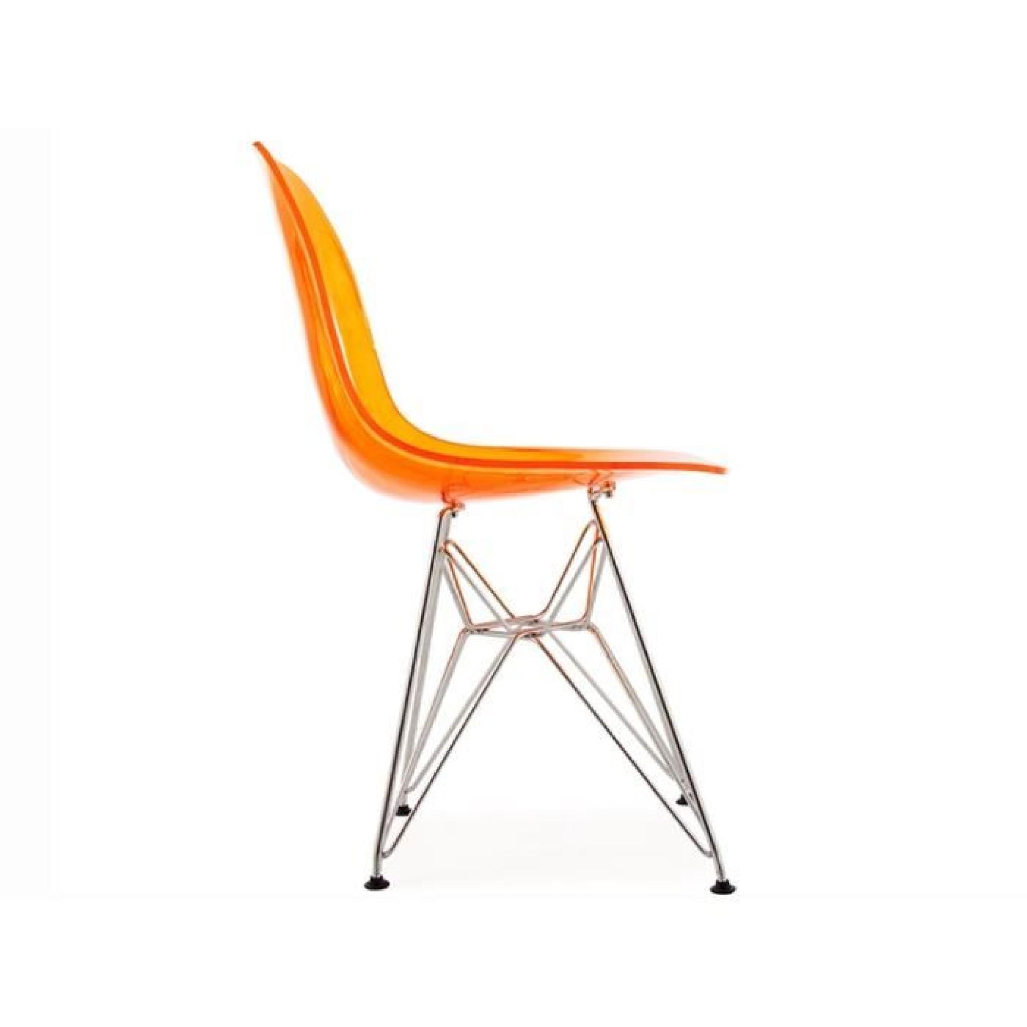 Chaise DSR - Orange transparent pas cher