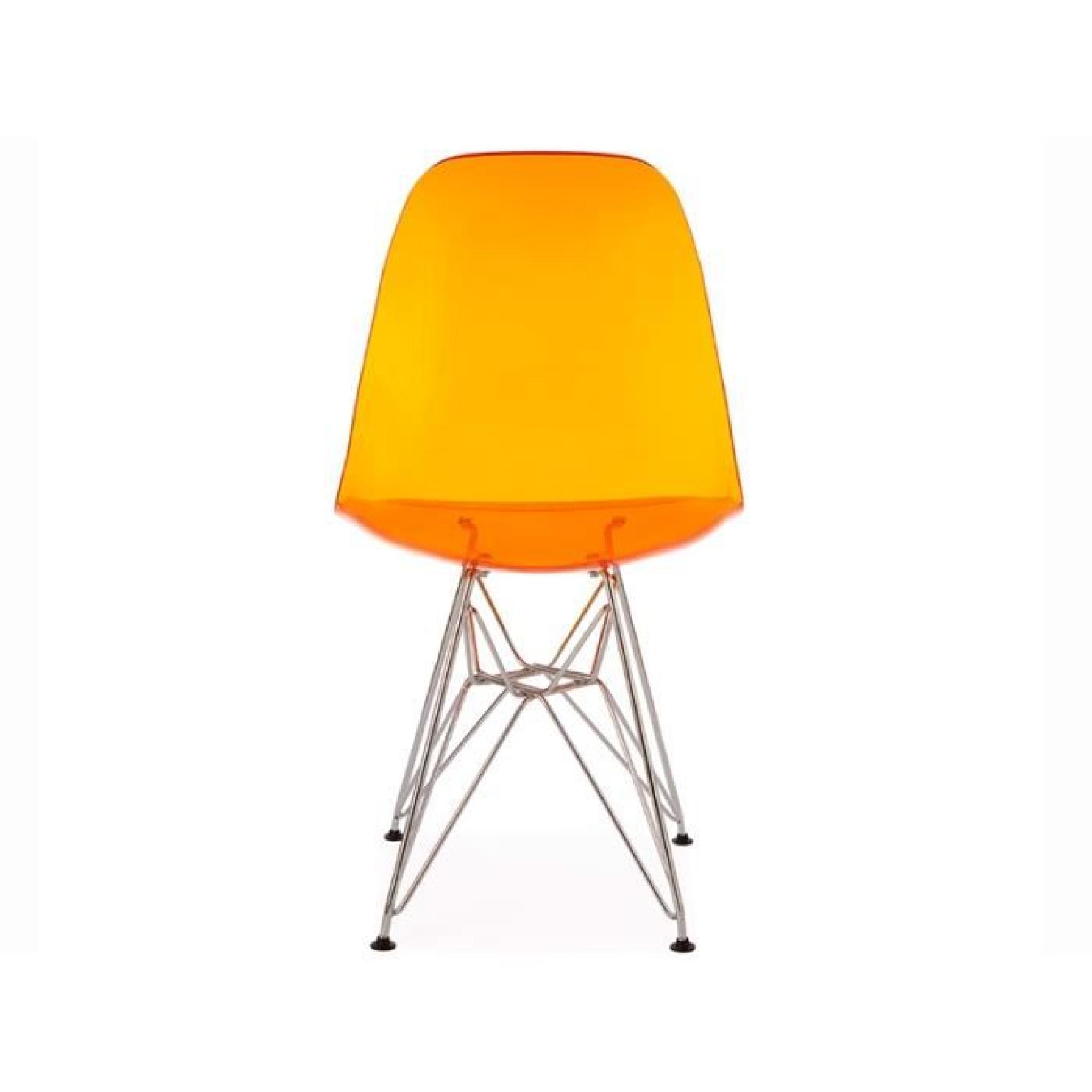 Chaise DSR - Orange transparent pas cher