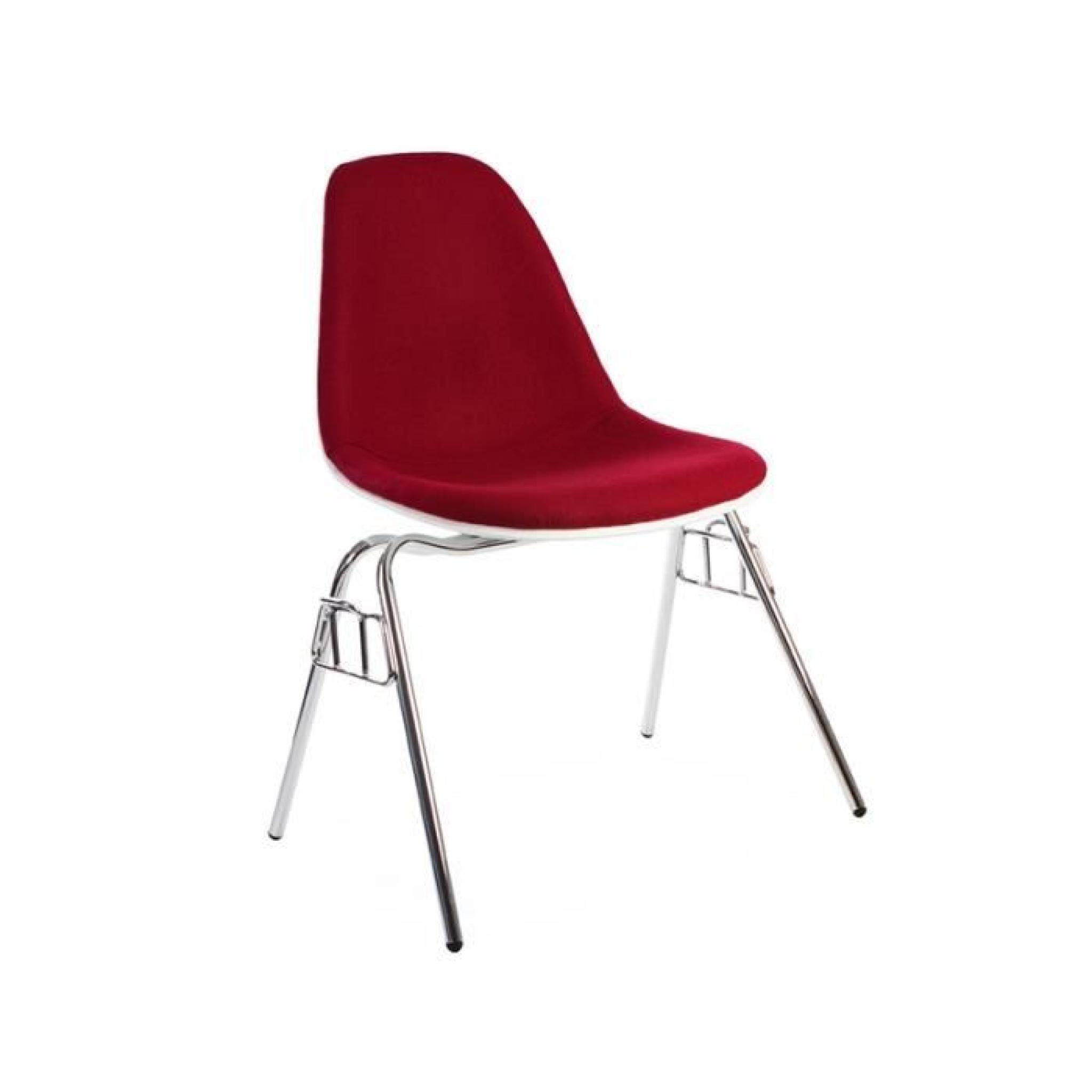 Chaise DSS empilable rembourée - Rouge
