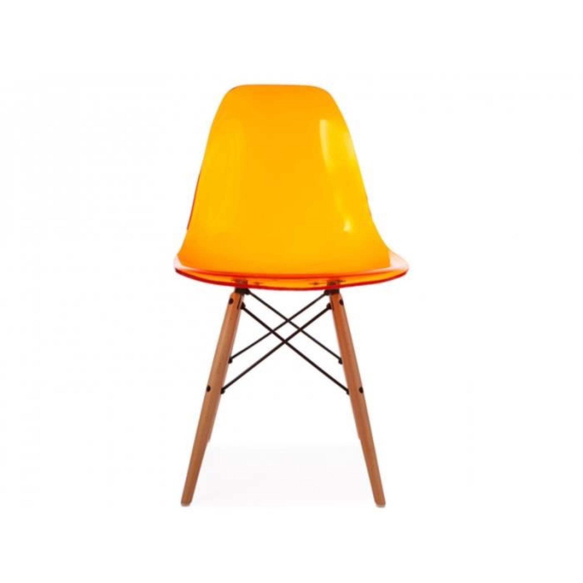 Chaise DSW - Orange transparent pas cher