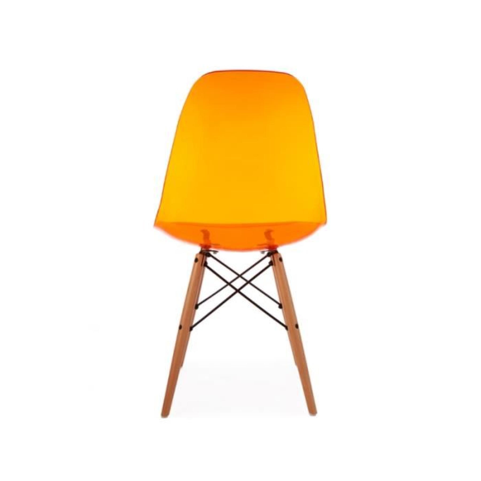 Chaise DSW - Orange transparent pas cher