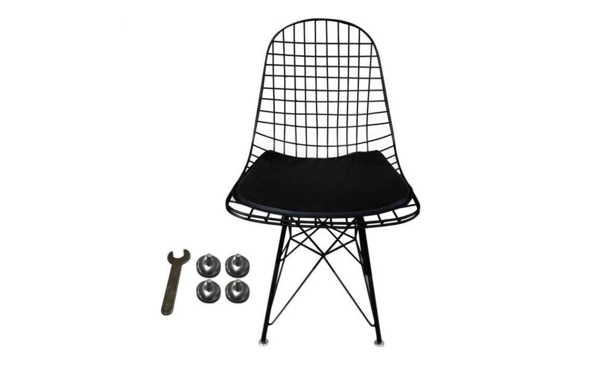 chaise eames inspiré confortable noir métal treillis métallique chaise À manger intérieur chaise lounge restaurant bureau maison déc
