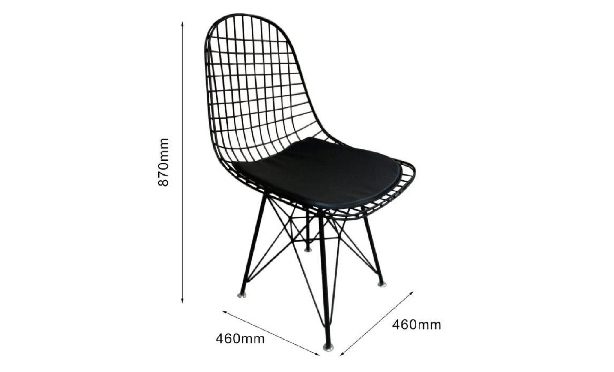 chaise eames inspiré confortable noir métal treillis métallique chaise À manger intérieur chaise lounge restaurant bureau maison déc pas cher