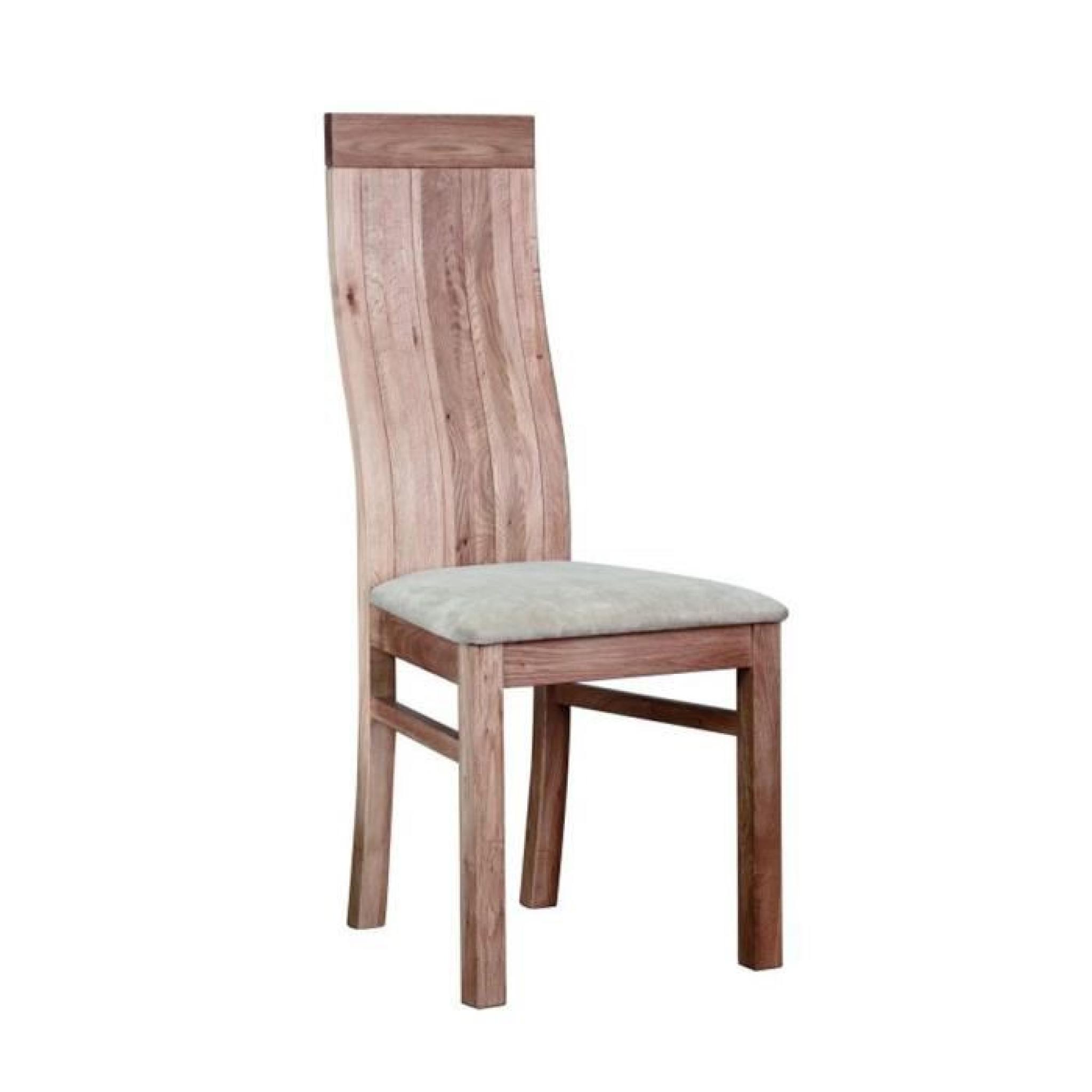 Chaise en bois Chêne massif avec assise tissu c…